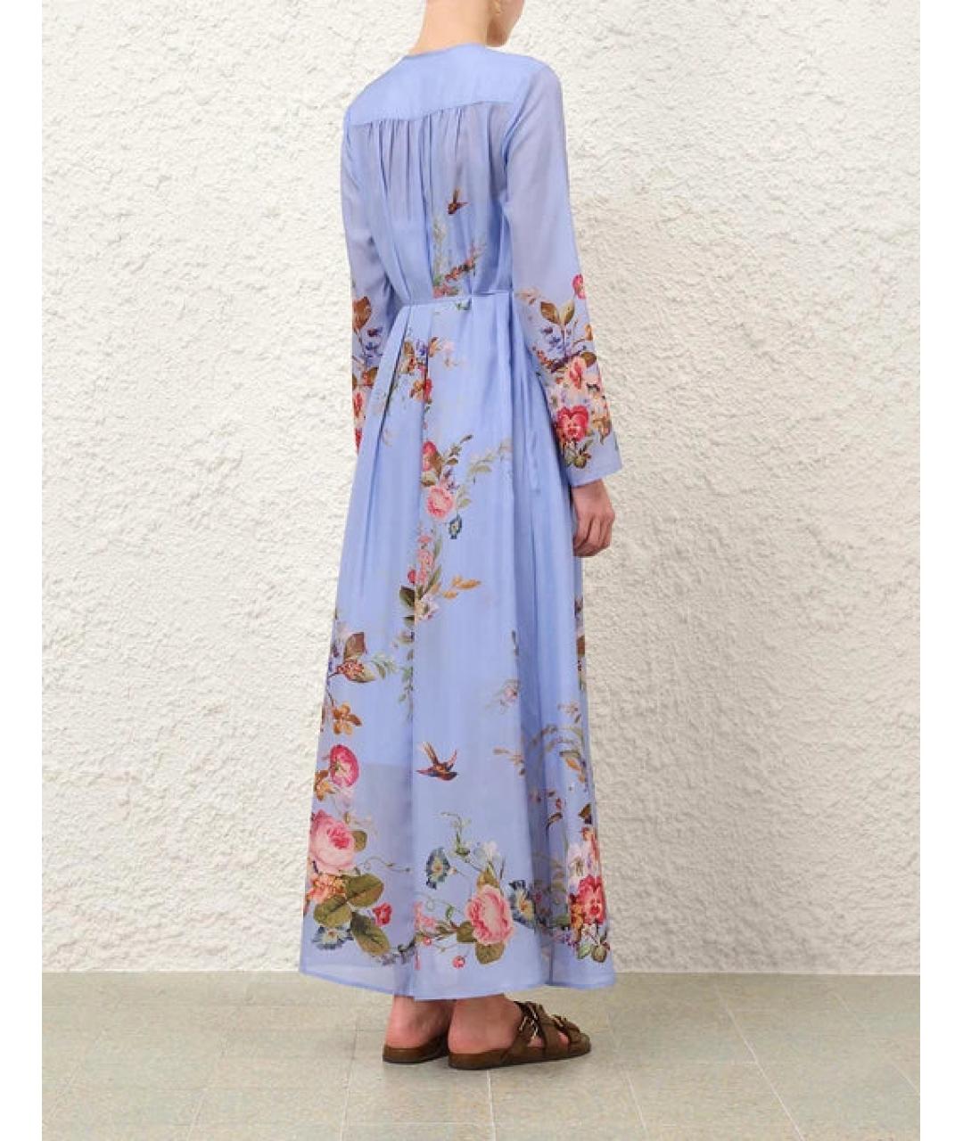 ZIMMERMANN Голубое шелковое повседневное платье, фото 3