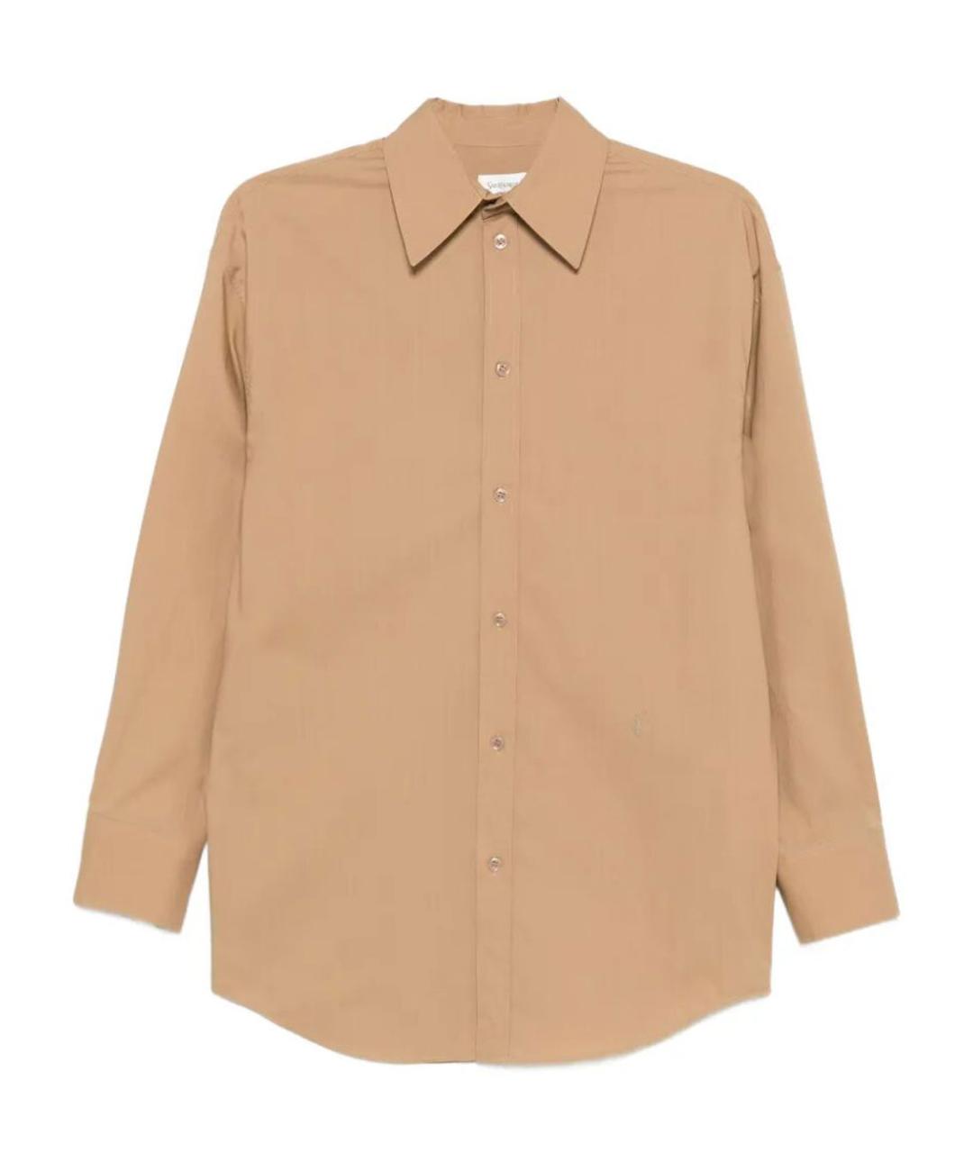 SAINT LAURENT Бежевая хлопковая рубашка, фото 1