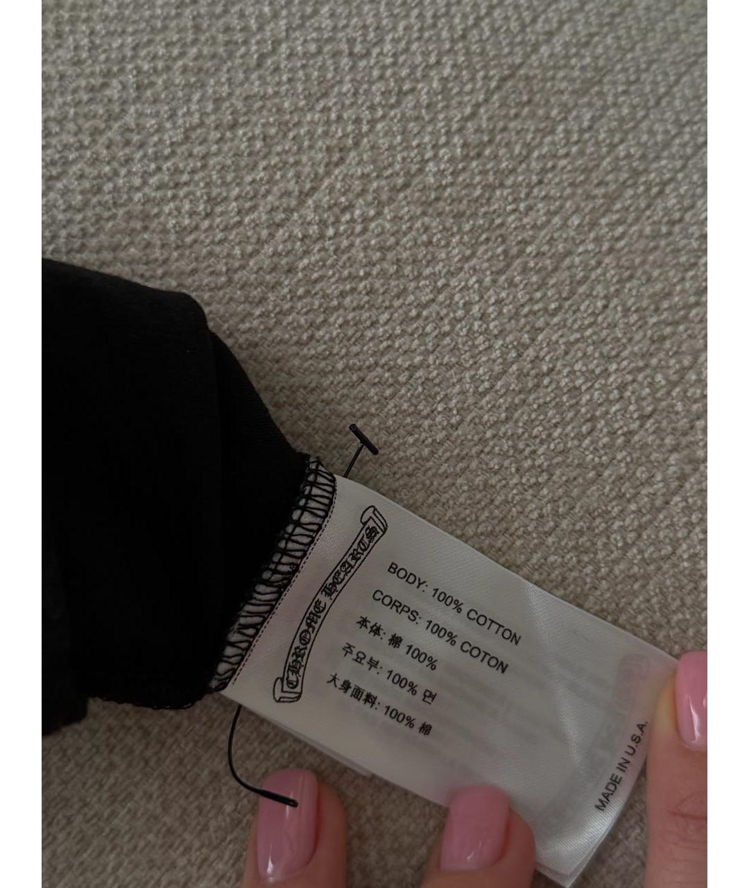 CHROME HEARTS Черная хлопковая футболка, фото 6