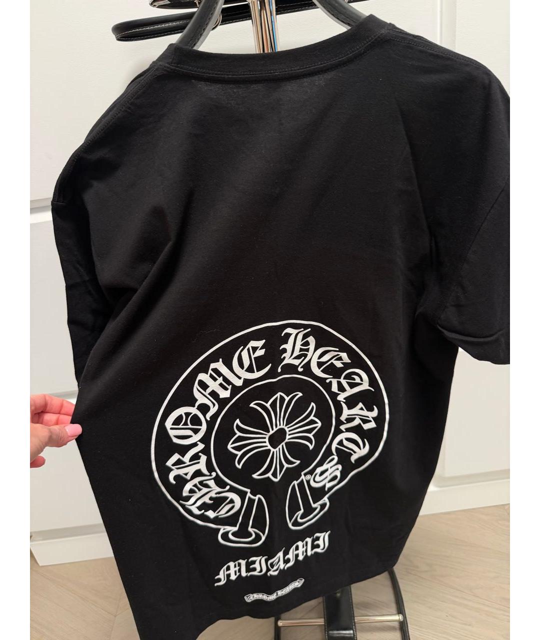 CHROME HEARTS Черная хлопковая футболка, фото 4