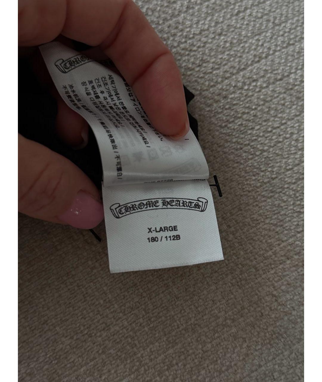 CHROME HEARTS Черная хлопковая футболка, фото 7