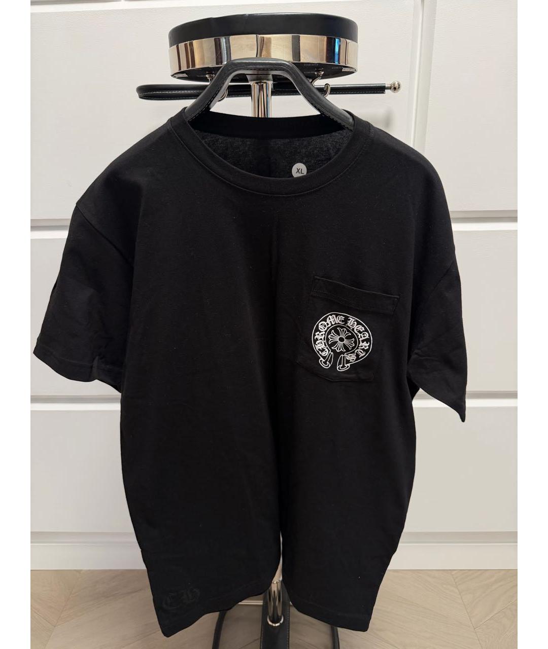 CHROME HEARTS Черная хлопковая футболка, фото 8