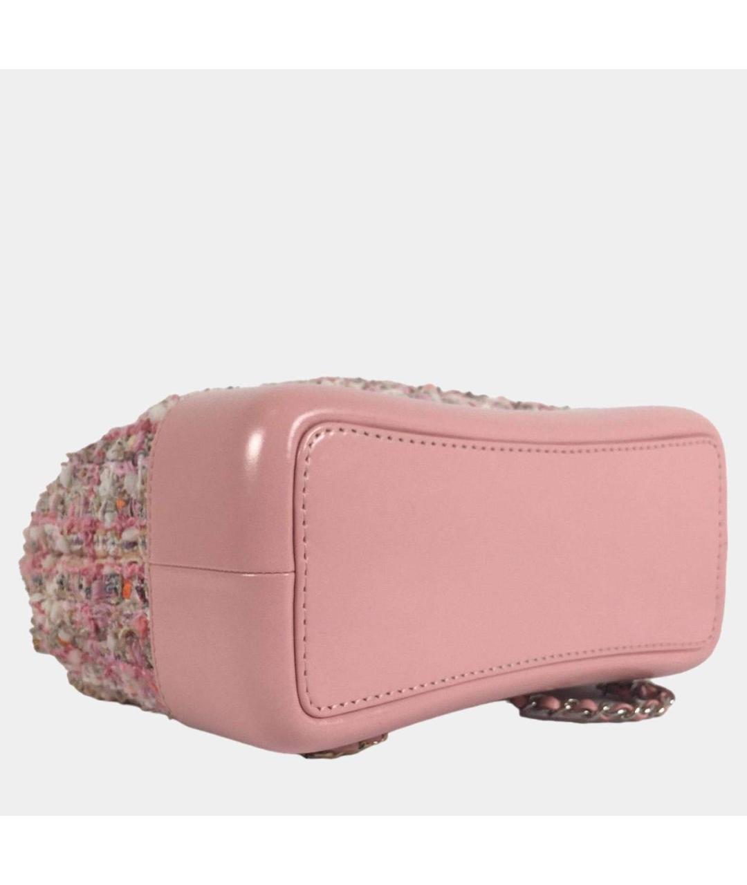CHANEL Розовый твидовый рюкзак, фото 4
