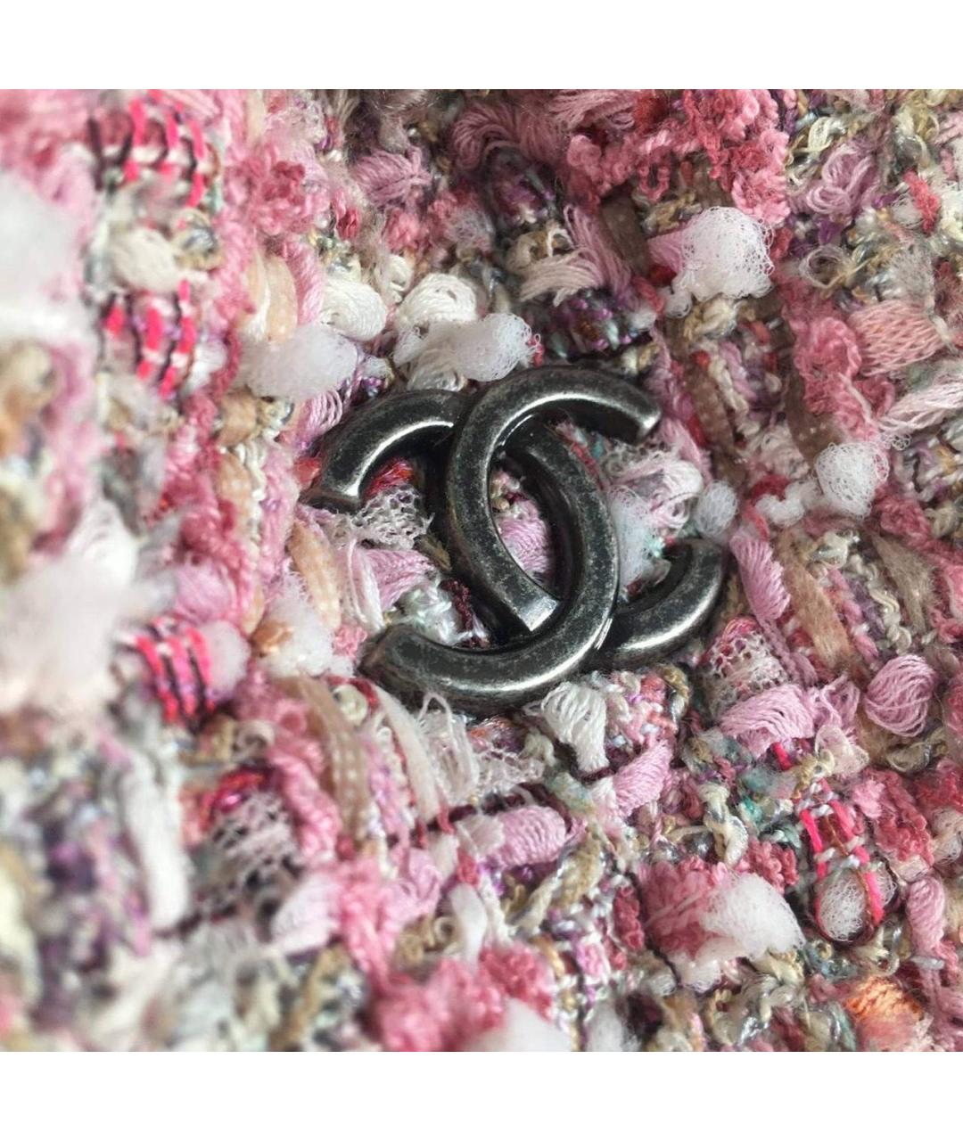 CHANEL Розовый твидовый рюкзак, фото 3