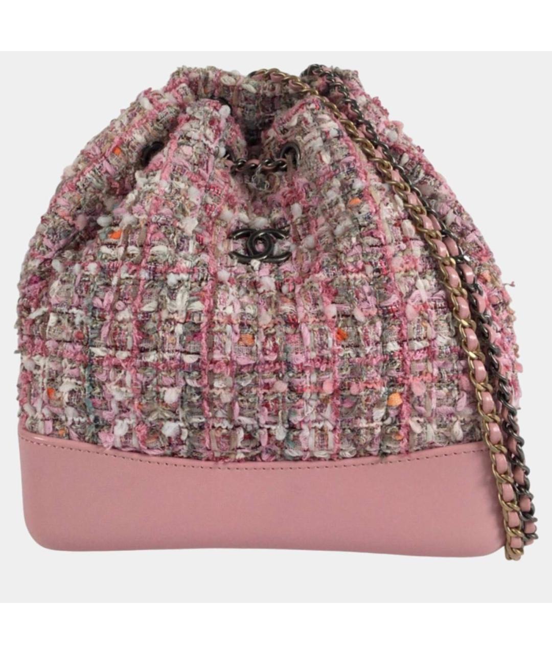 CHANEL Розовый твидовый рюкзак, фото 7