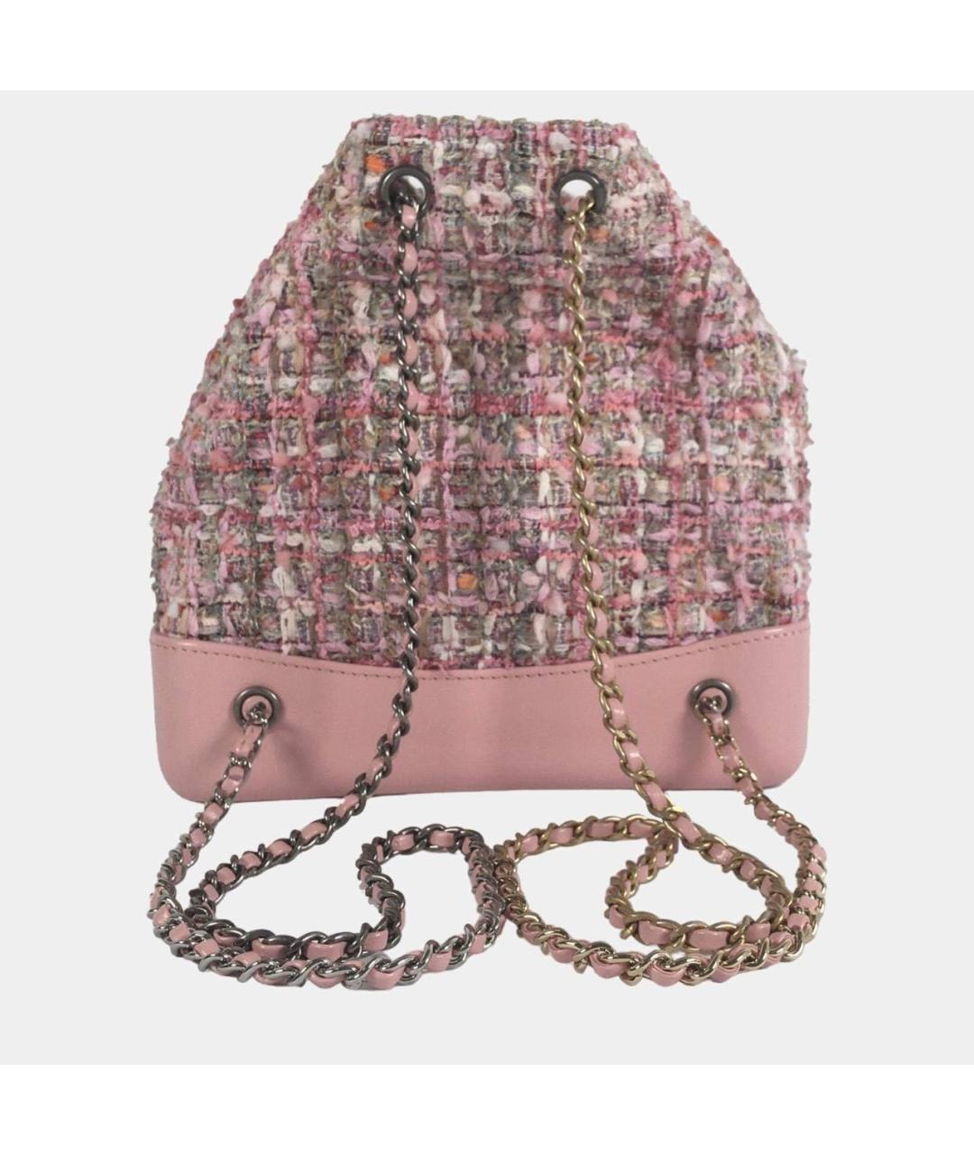 CHANEL Розовый твидовый рюкзак, фото 2