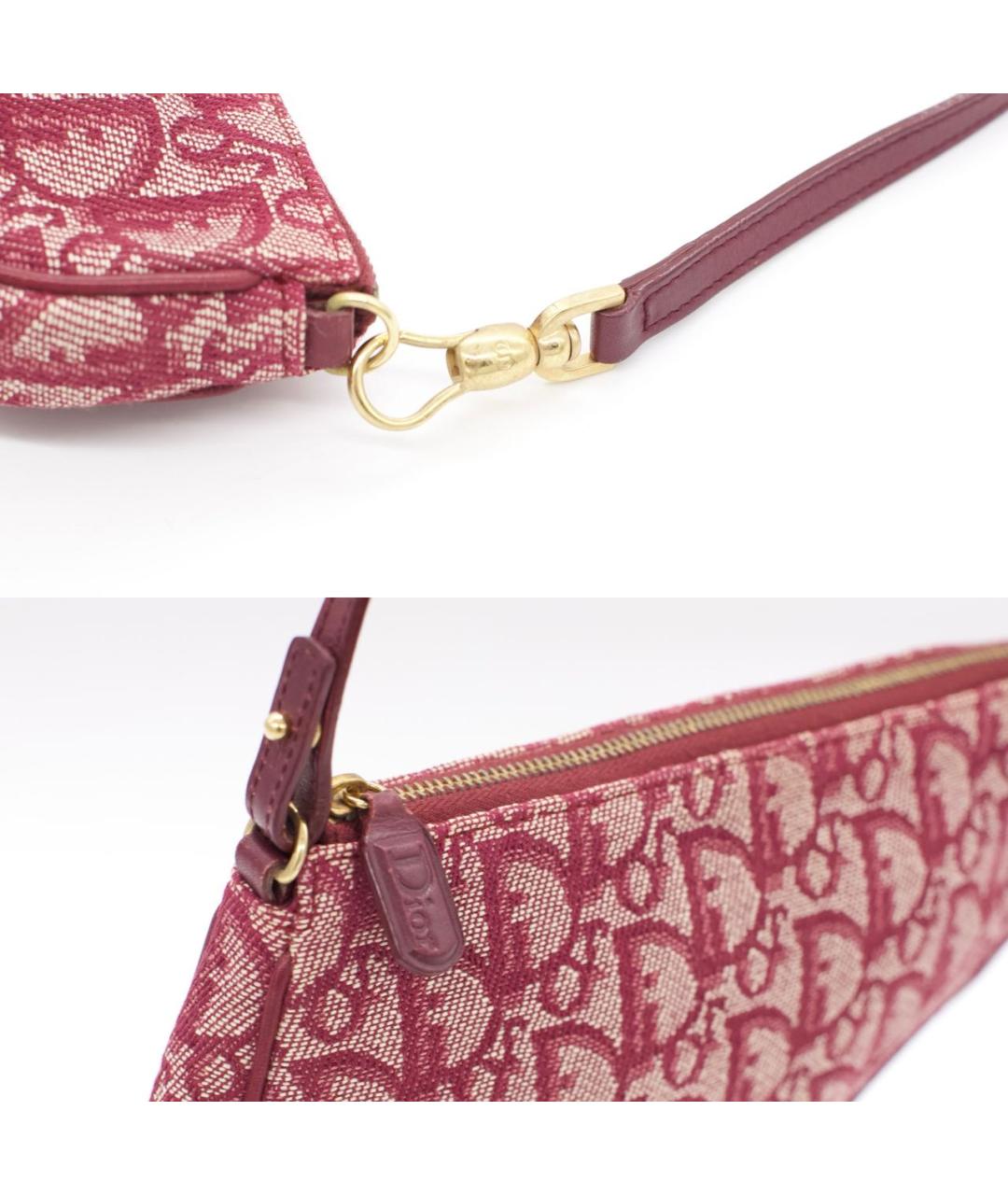 CHRISTIAN DIOR Розовая жаккардовая сумка через плечо, фото 5