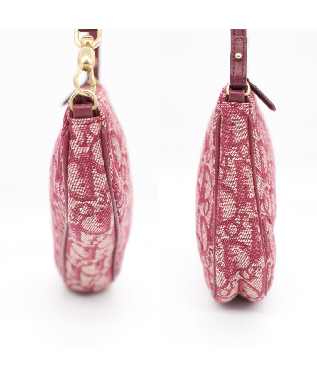 CHRISTIAN DIOR Розовая жаккардовая сумка через плечо, фото 3