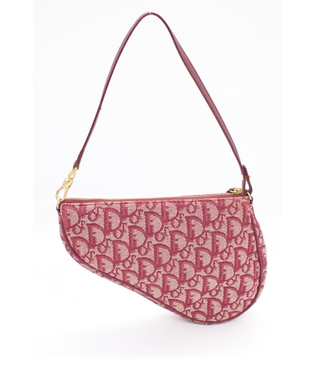 CHRISTIAN DIOR Розовая жаккардовая сумка через плечо, фото 2