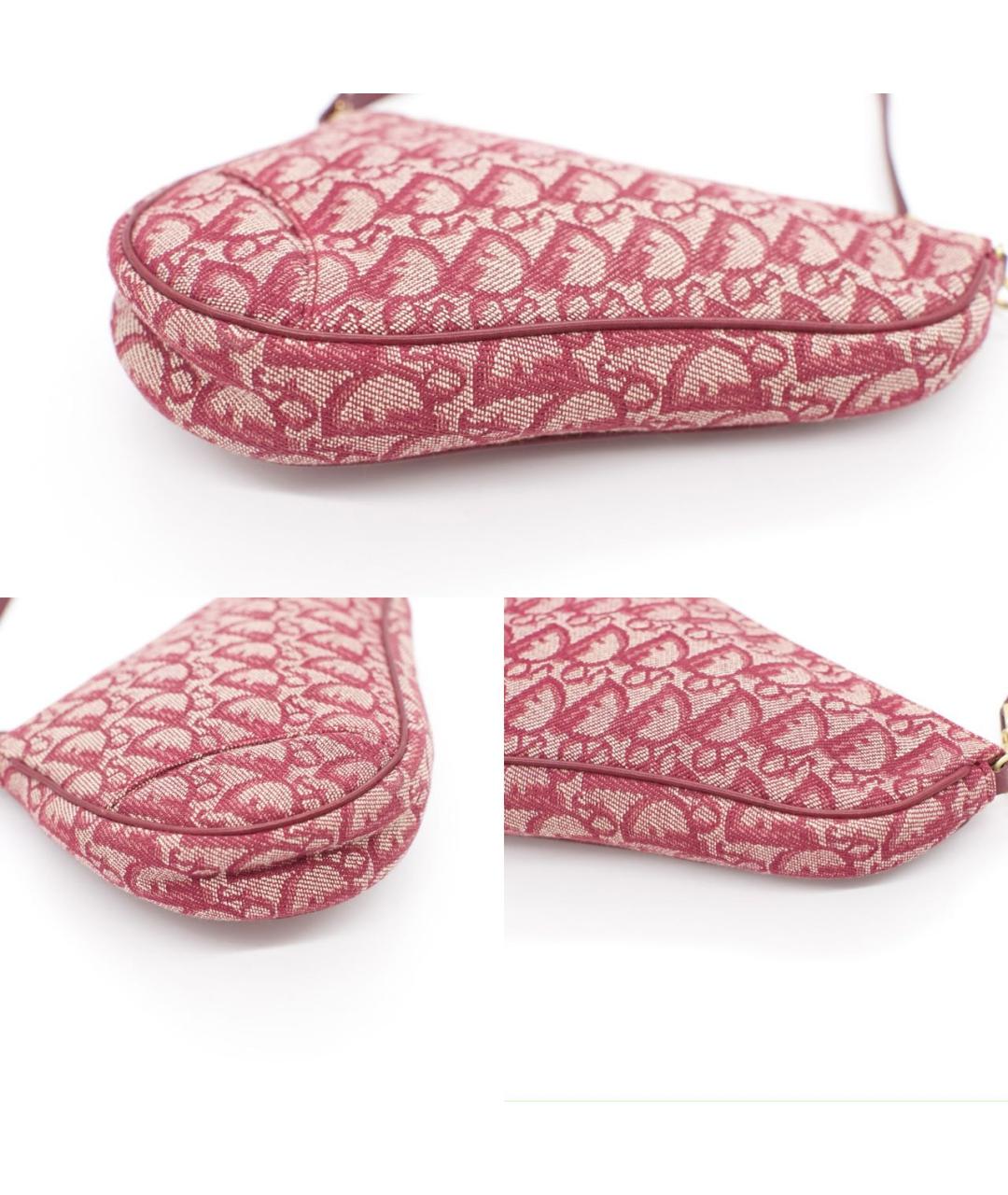 CHRISTIAN DIOR Розовая жаккардовая сумка через плечо, фото 6