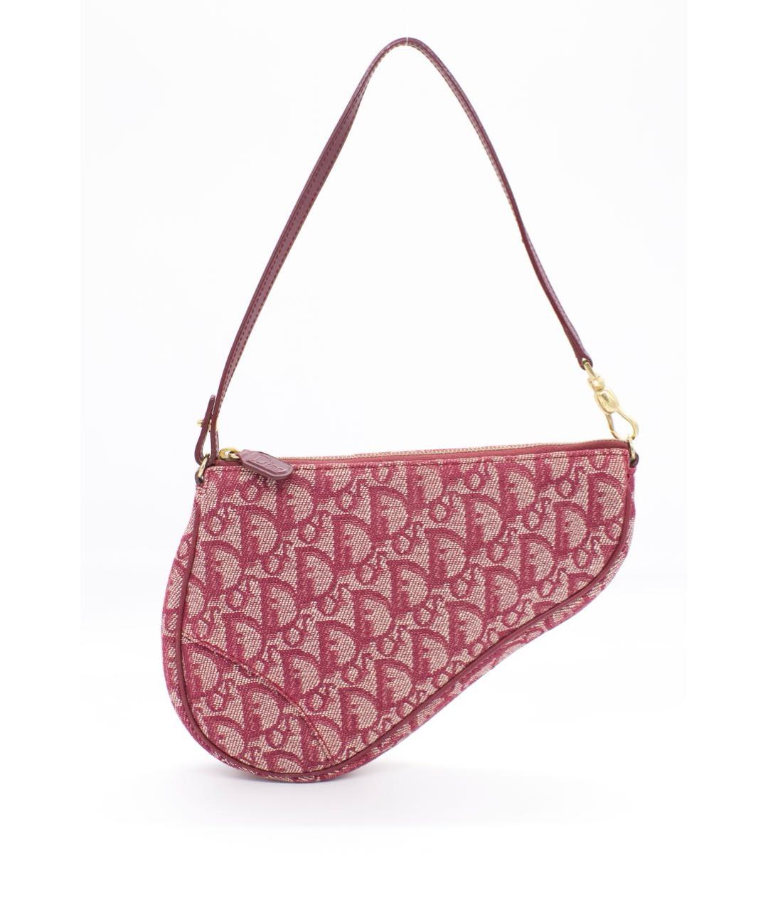 CHRISTIAN DIOR Розовая жаккардовая сумка через плечо, фото 9