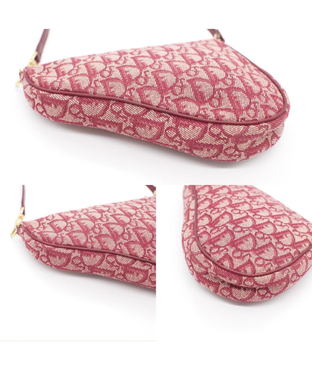 CHRISTIAN DIOR Розовая жаккардовая сумка через плечо, фото 7