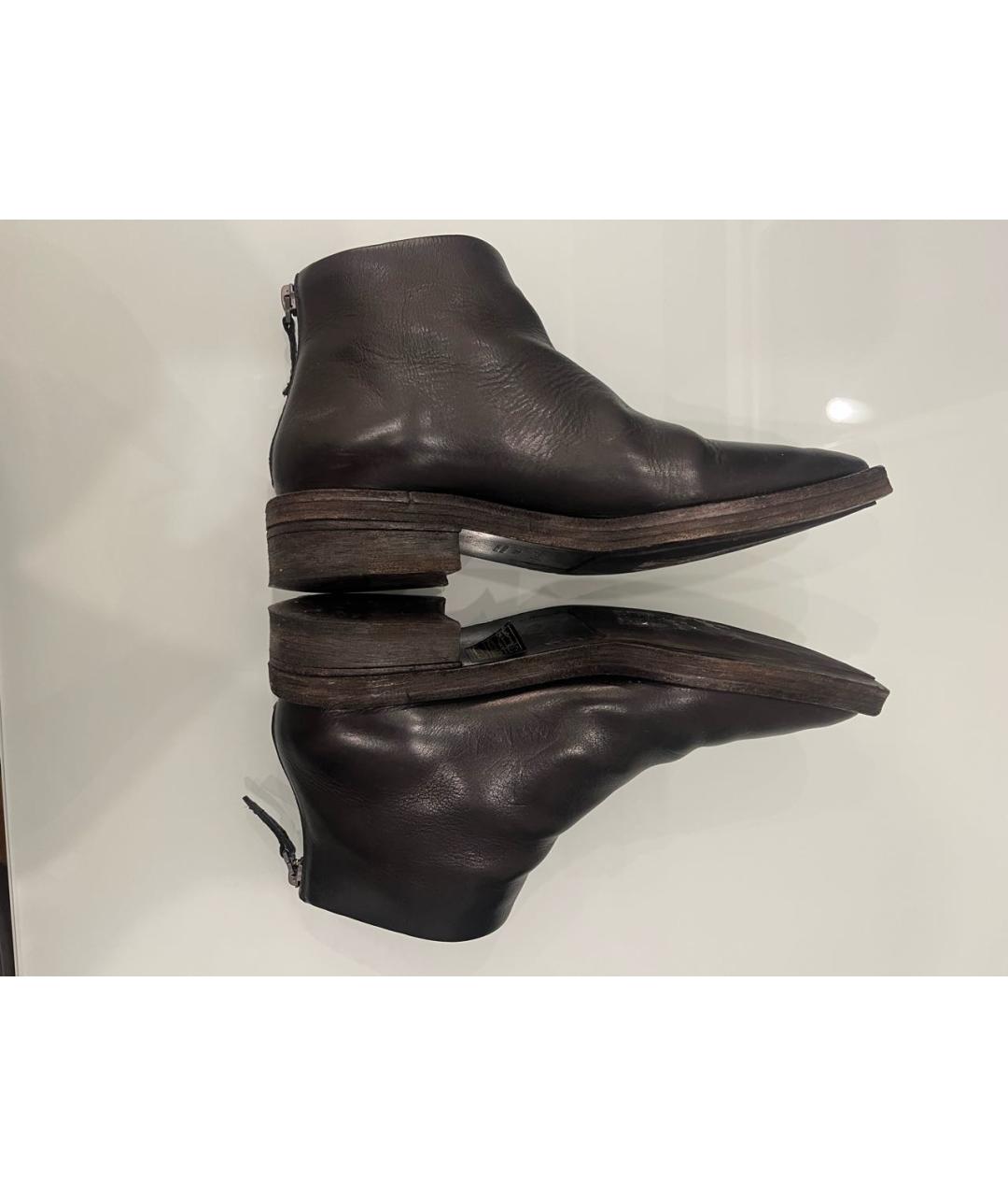 MARSELL Черные кожаные полусапоги, фото 5