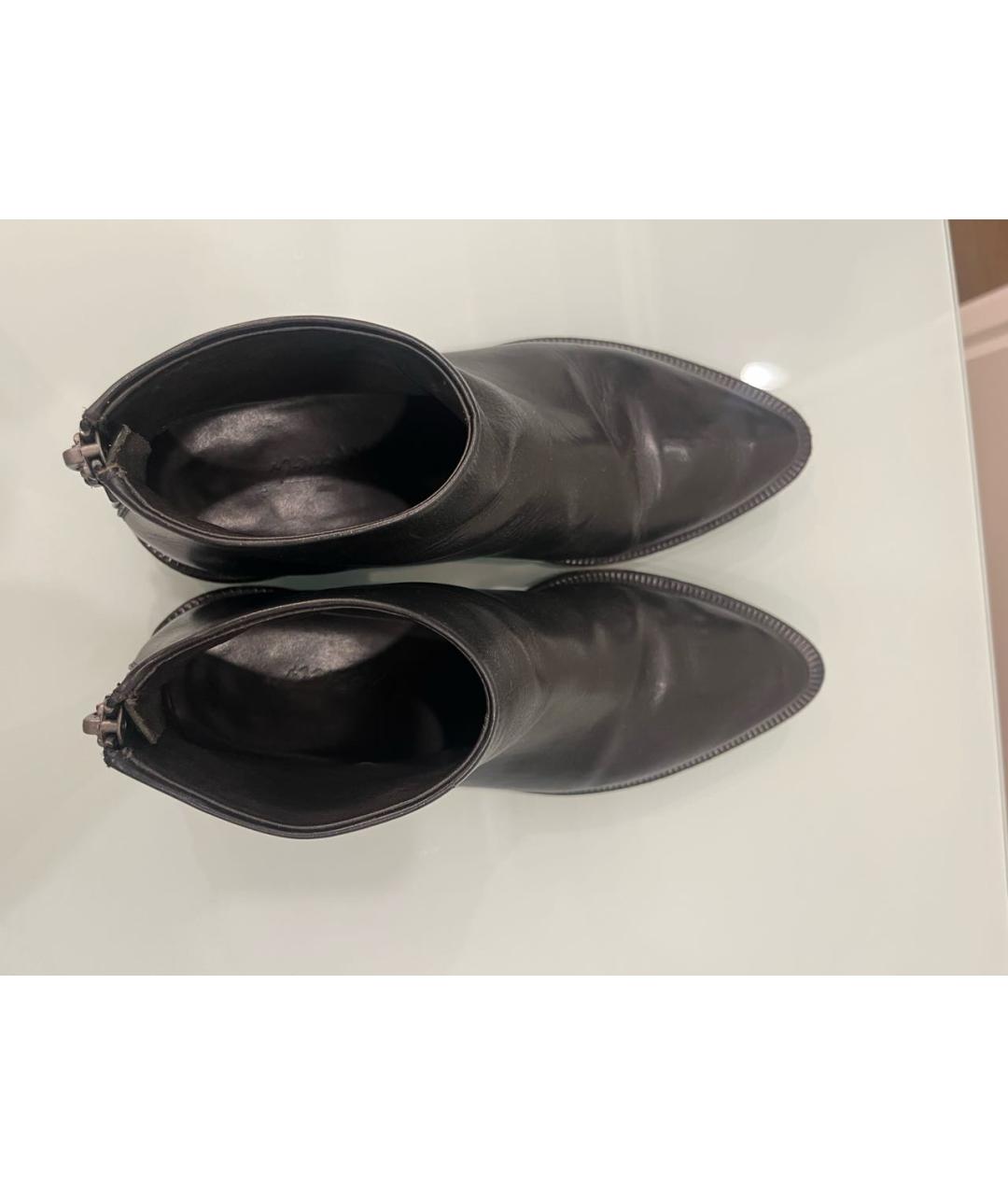 MARSELL Черные кожаные полусапоги, фото 3