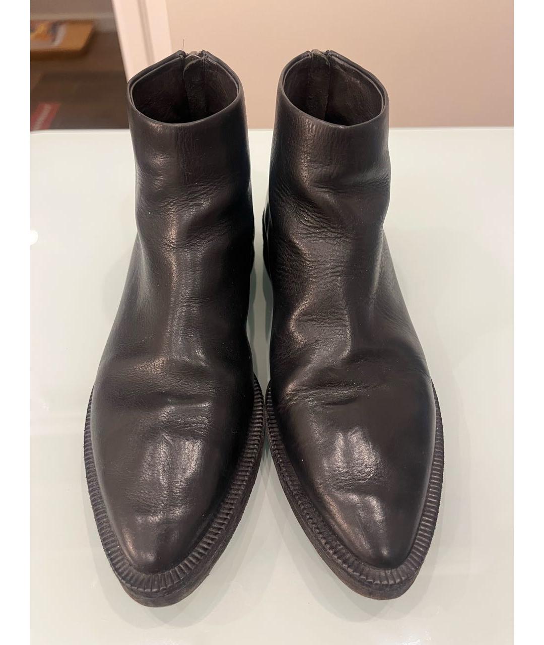 MARSELL Черные кожаные полусапоги, фото 2