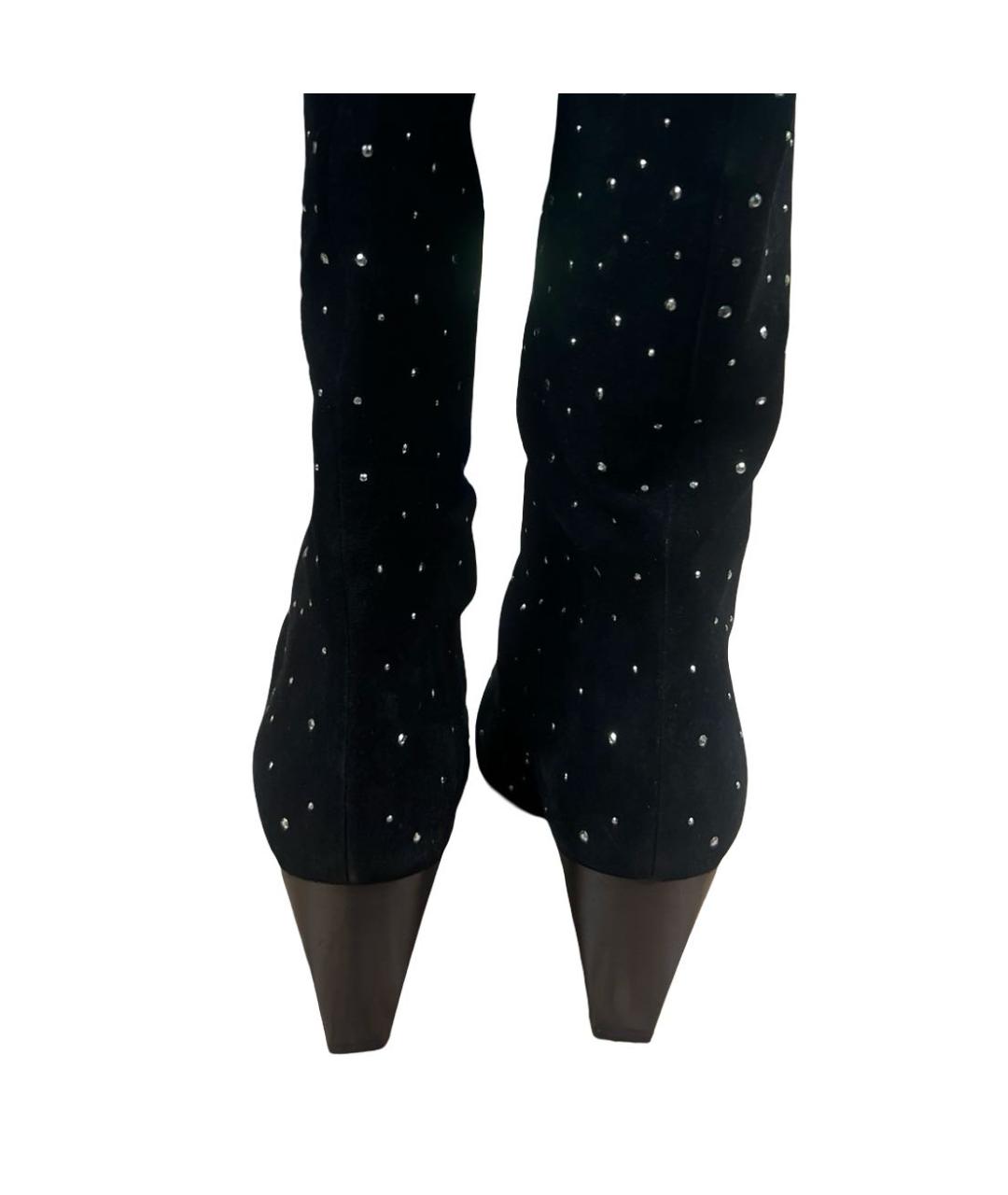 SANDRO Черные замшевые сапоги, фото 4