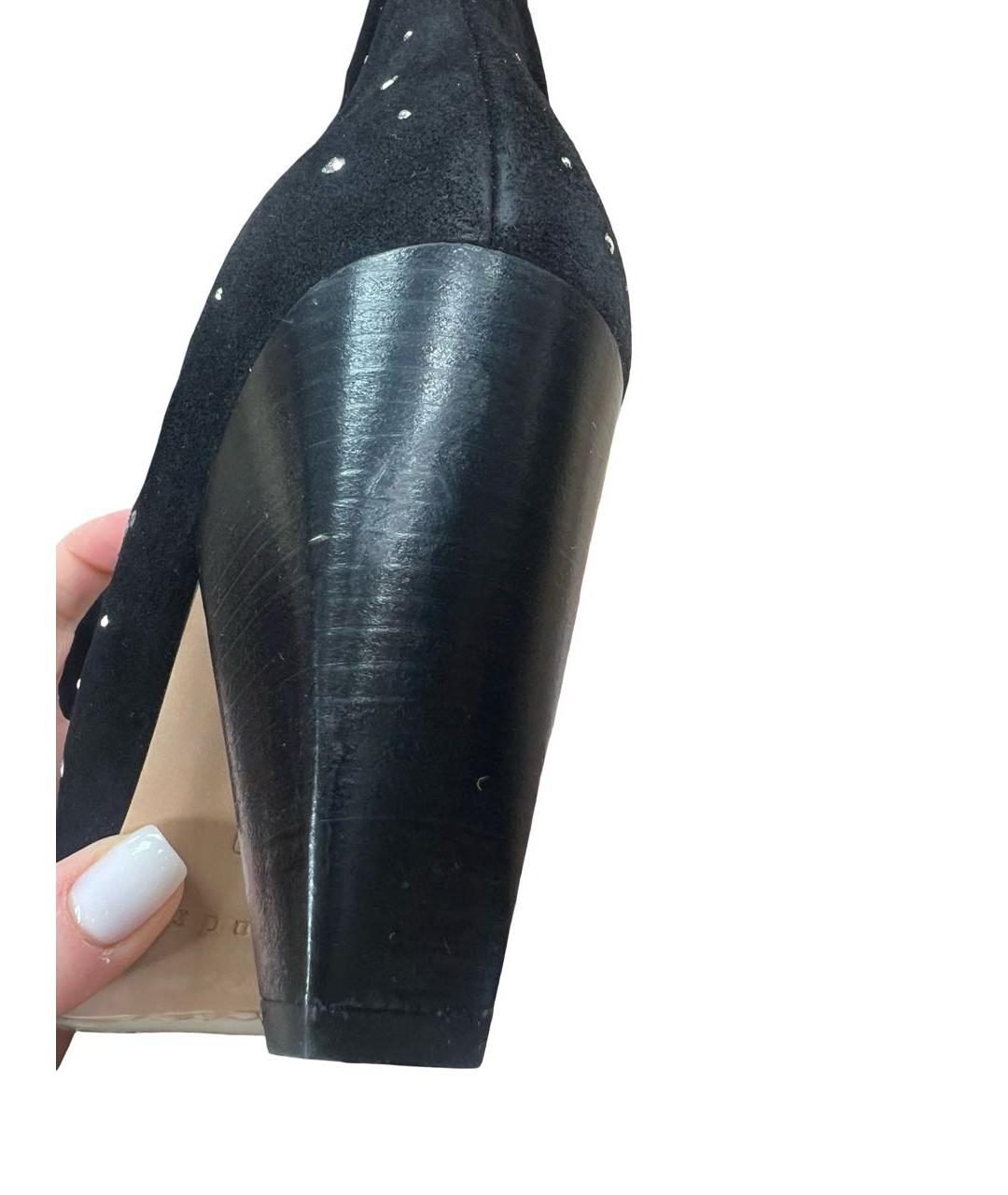 SANDRO Черные замшевые сапоги, фото 5