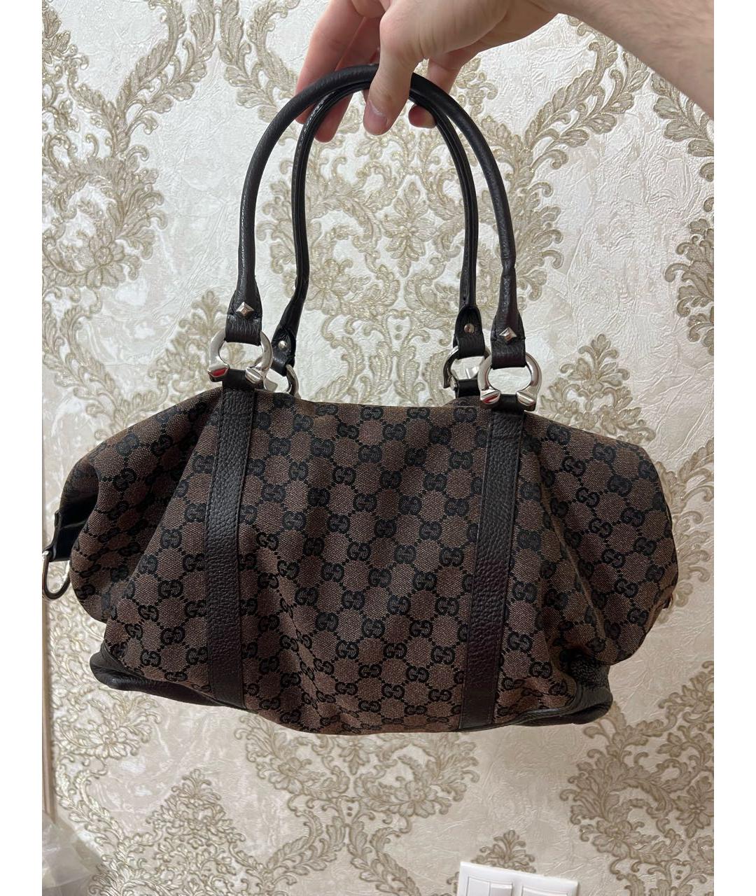 GUCCI Коричневая сумка с короткими ручками, фото 3