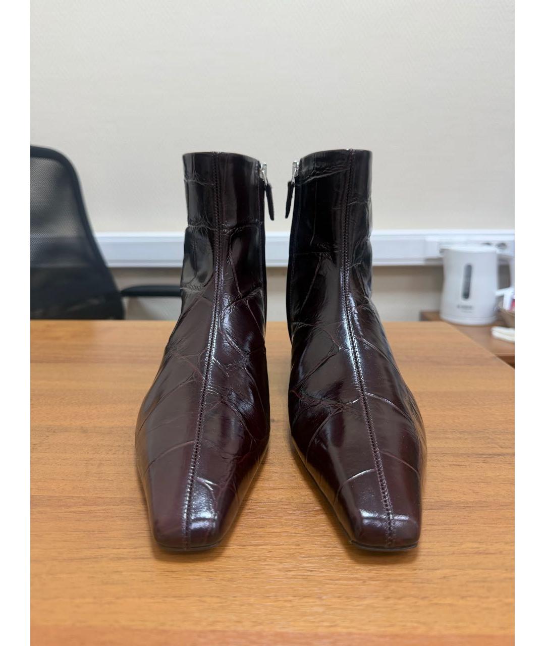 PARIS TEXAS Бордовые кожаные полусапоги, фото 2