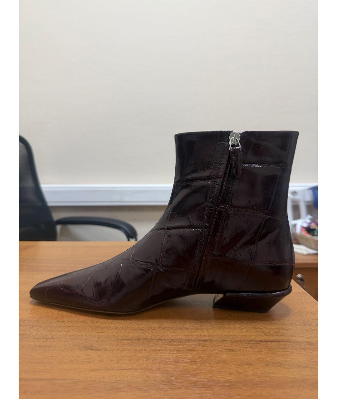 PARIS TEXAS Бордовые кожаные полусапоги, фото 5
