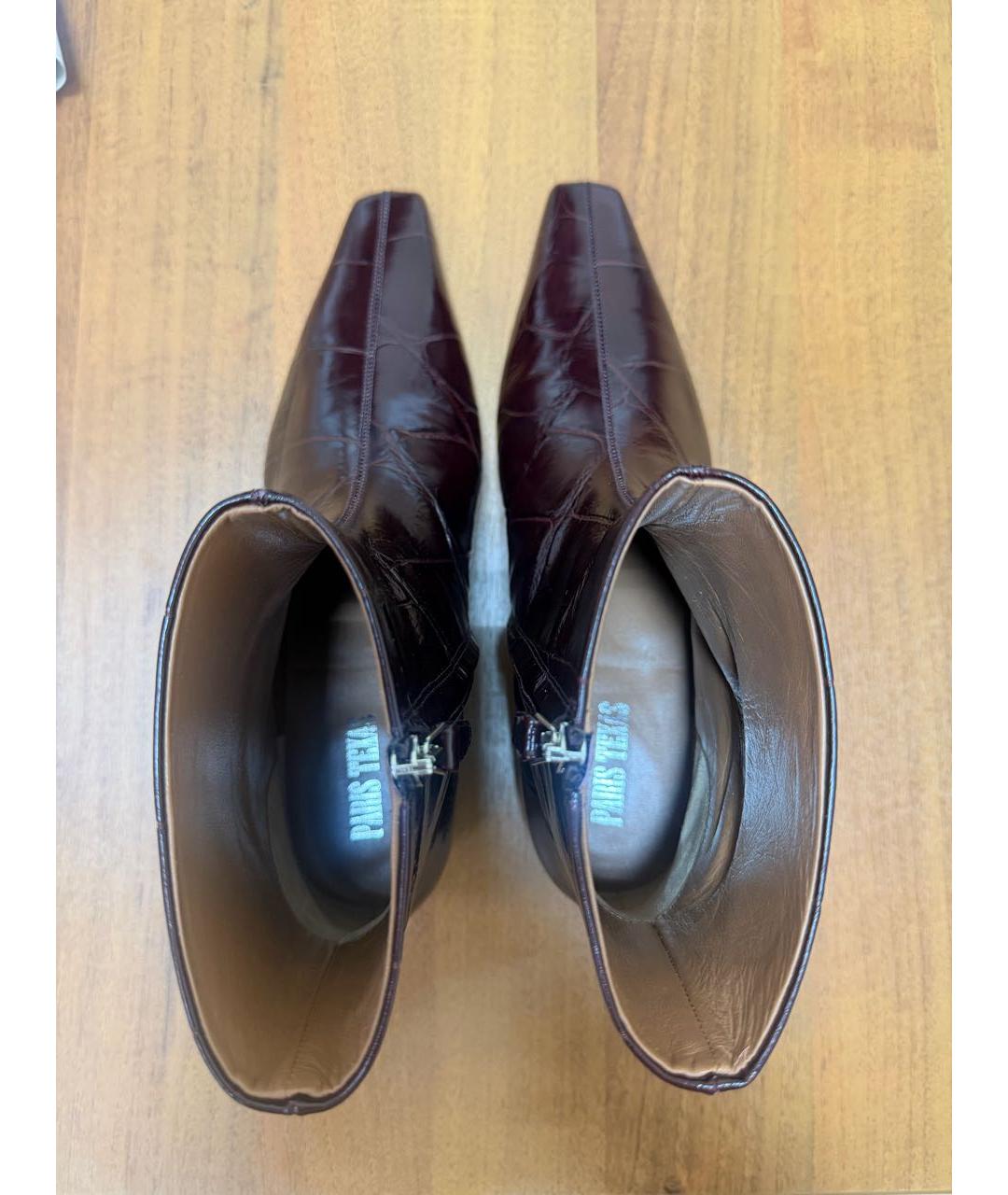 PARIS TEXAS Бордовые кожаные полусапоги, фото 3