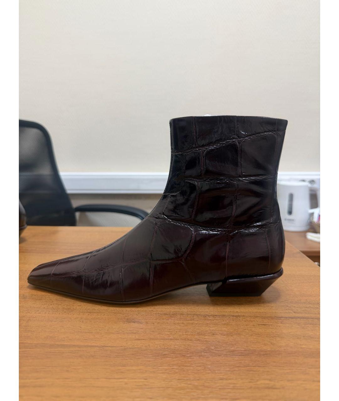 PARIS TEXAS Бордовые кожаные полусапоги, фото 6