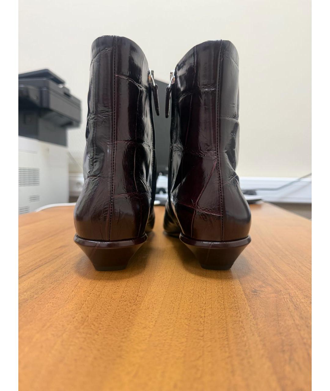 PARIS TEXAS Бордовые кожаные полусапоги, фото 4