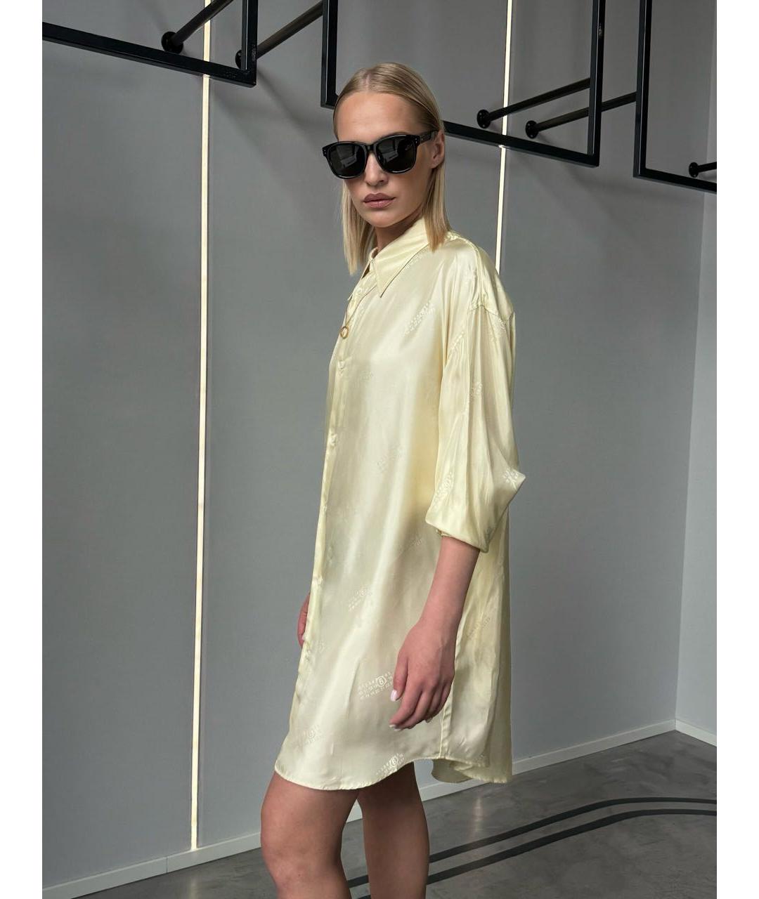 MM6 MAISON MARGIELA Желтое вискозное платье, фото 3