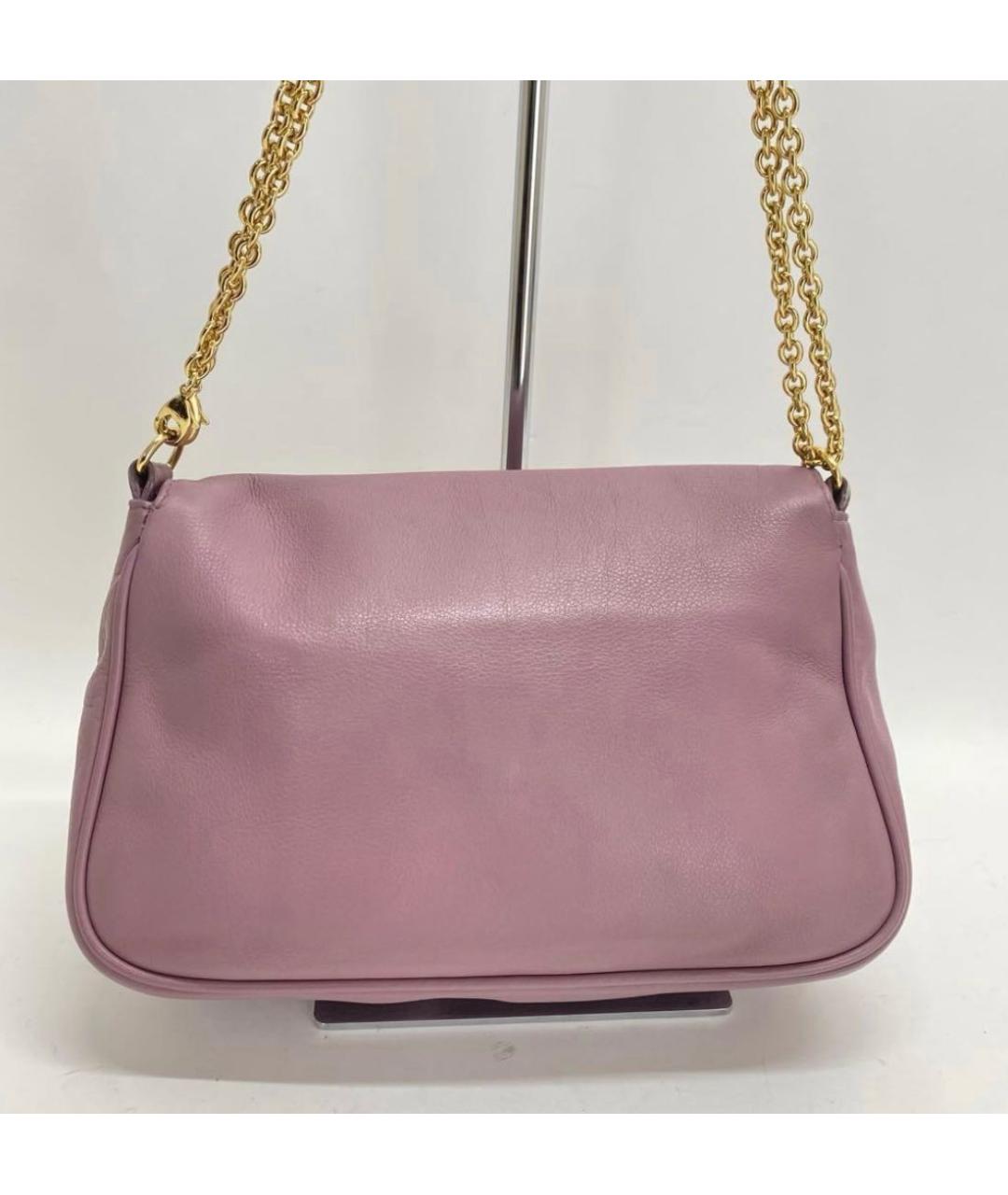FENDI Розовая кожаная сумка через плечо, фото 2
