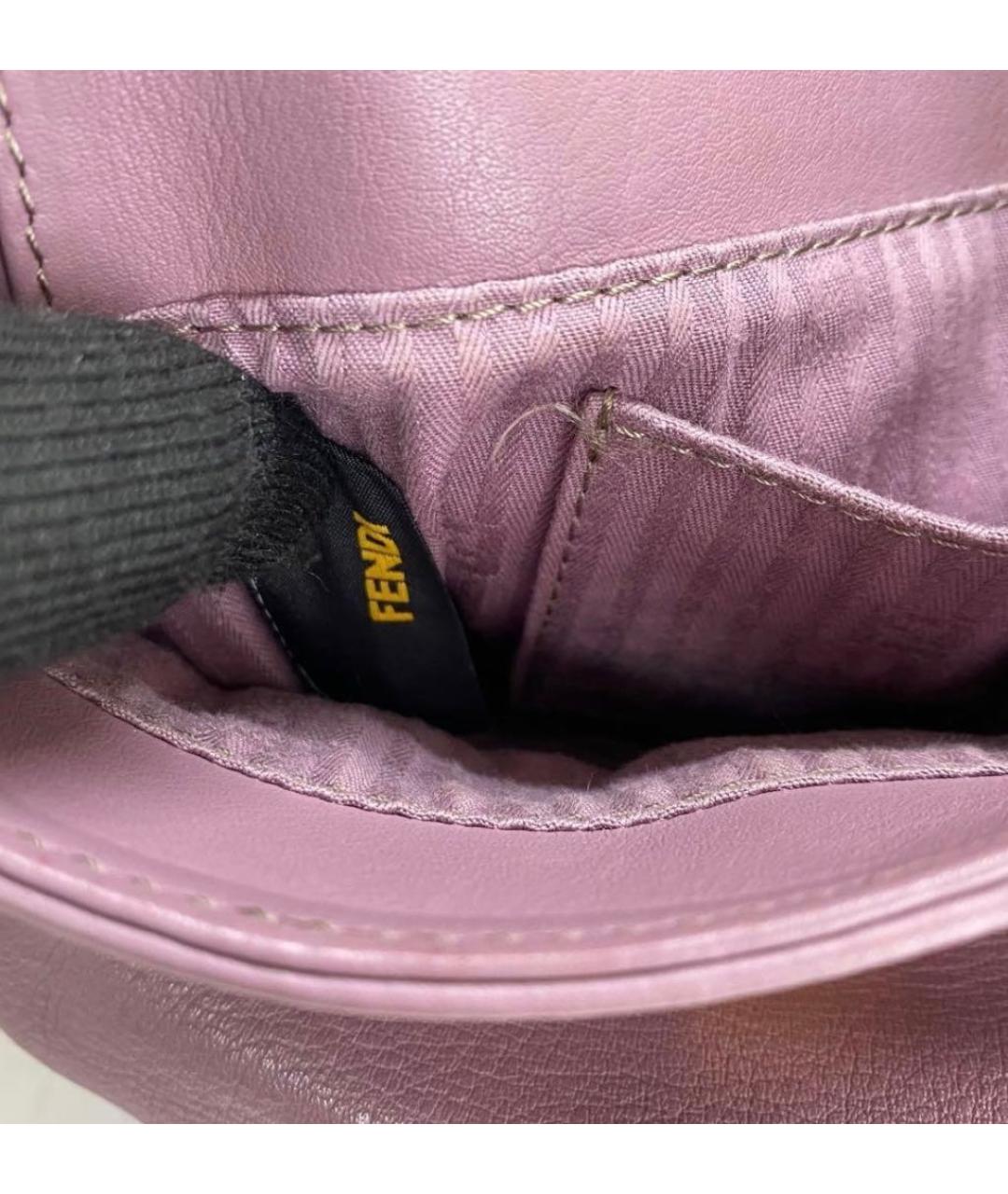 FENDI Розовая кожаная сумка через плечо, фото 8