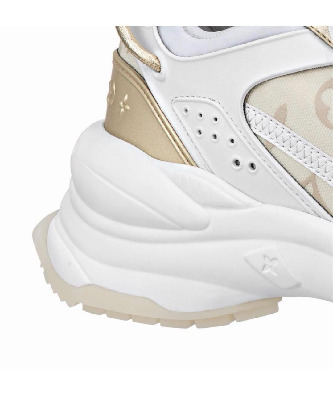 LOUIS VUITTON Бежевые кожаные кроссовки, фото 4