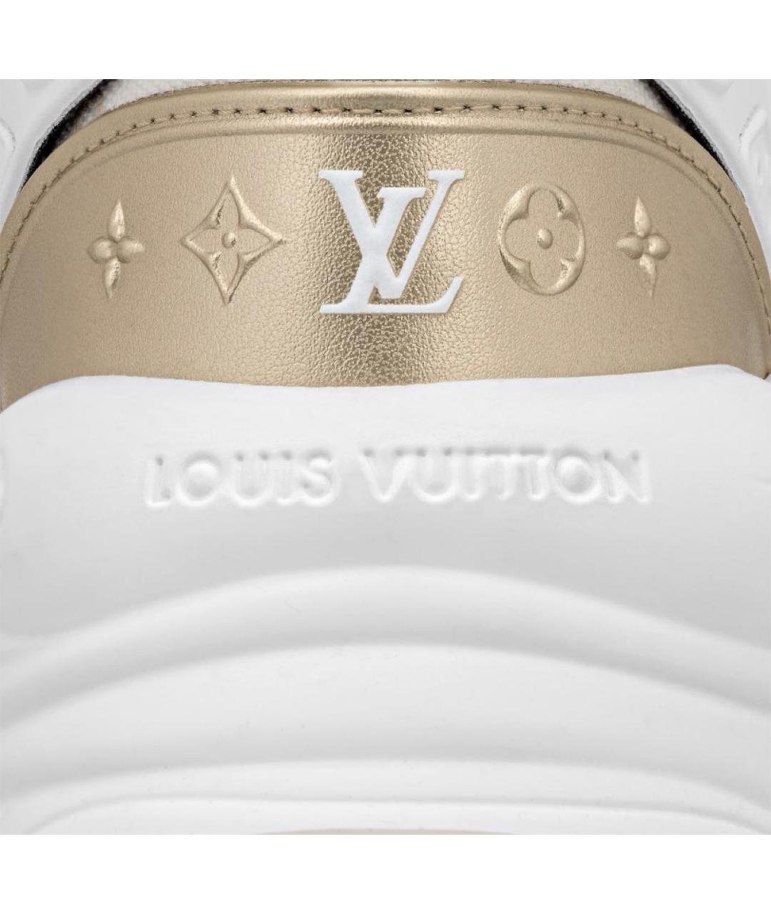 LOUIS VUITTON Бежевые кожаные кроссовки, фото 5