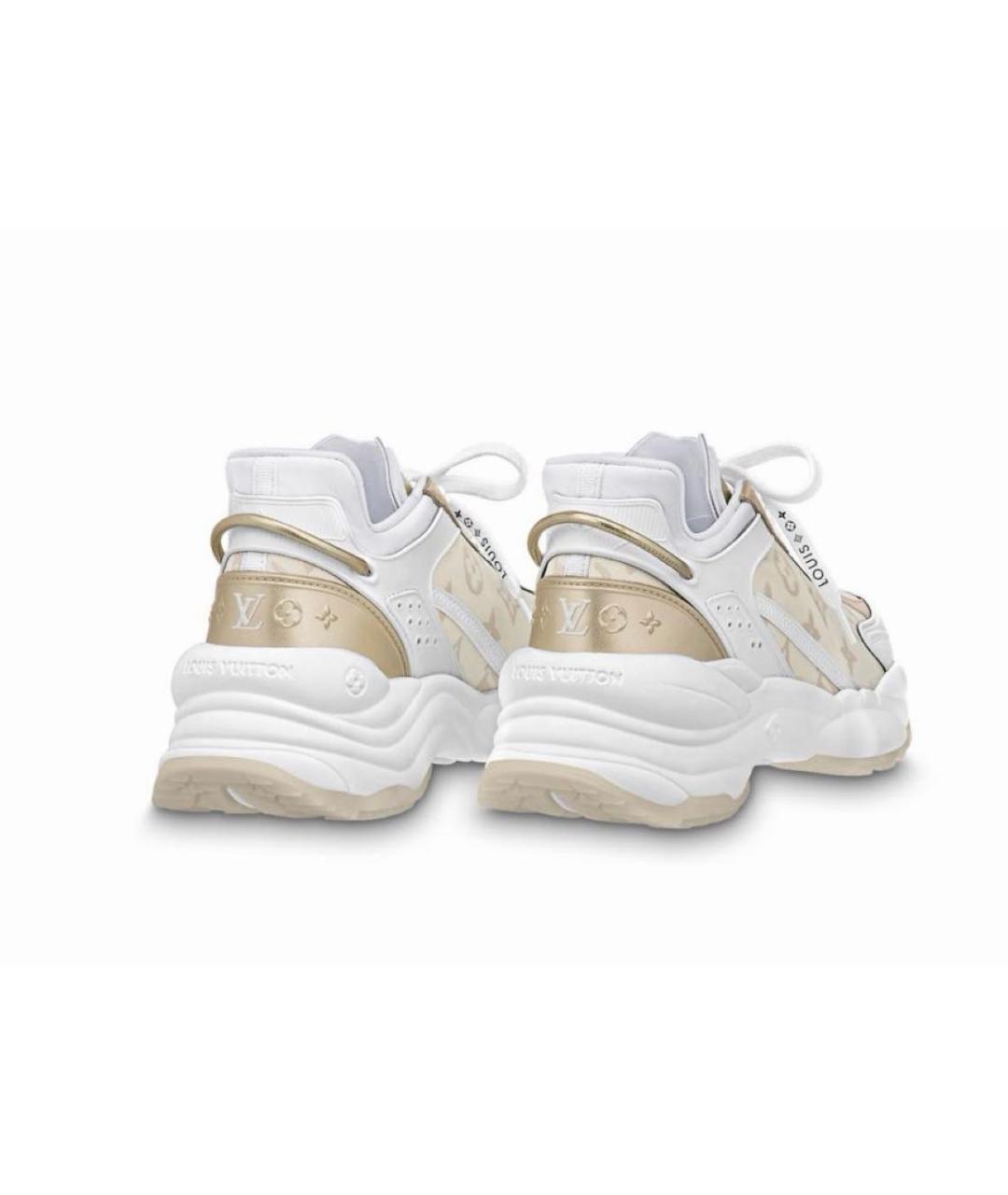 LOUIS VUITTON Бежевые кожаные кроссовки, фото 3