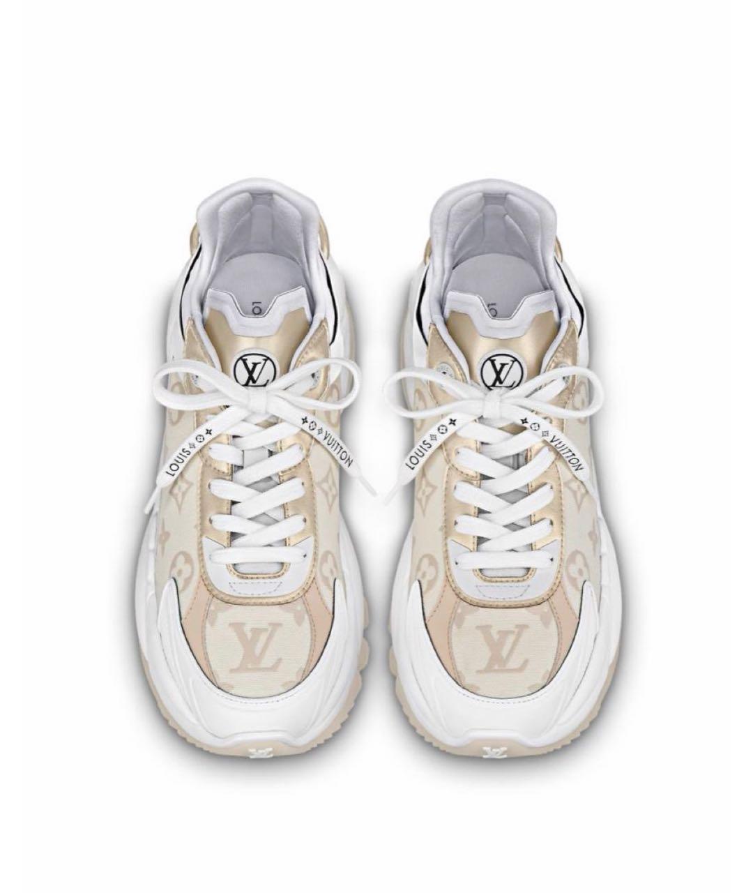 LOUIS VUITTON Бежевые кожаные кроссовки, фото 2