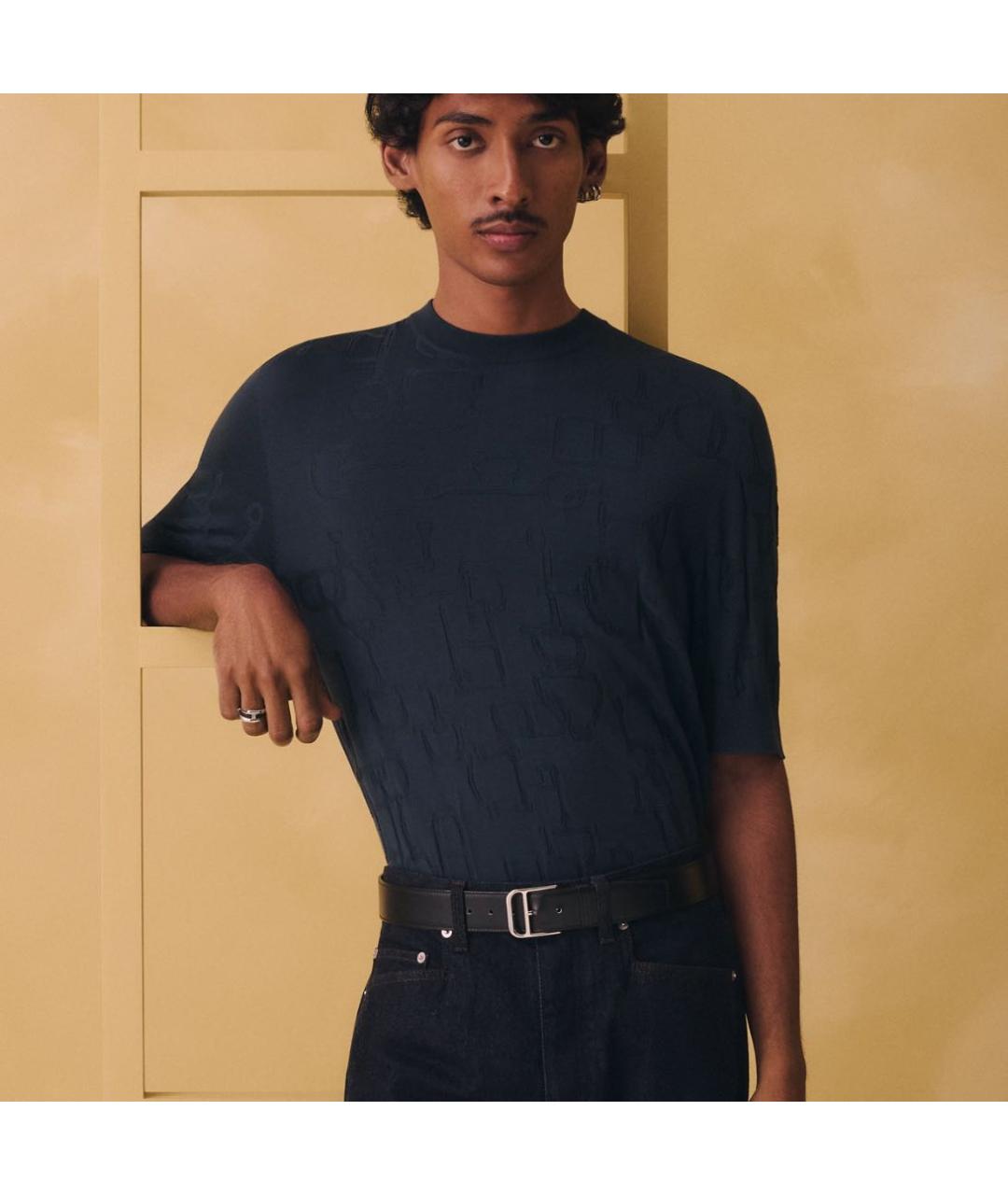 HERMES Черный кожаный ремень, фото 3