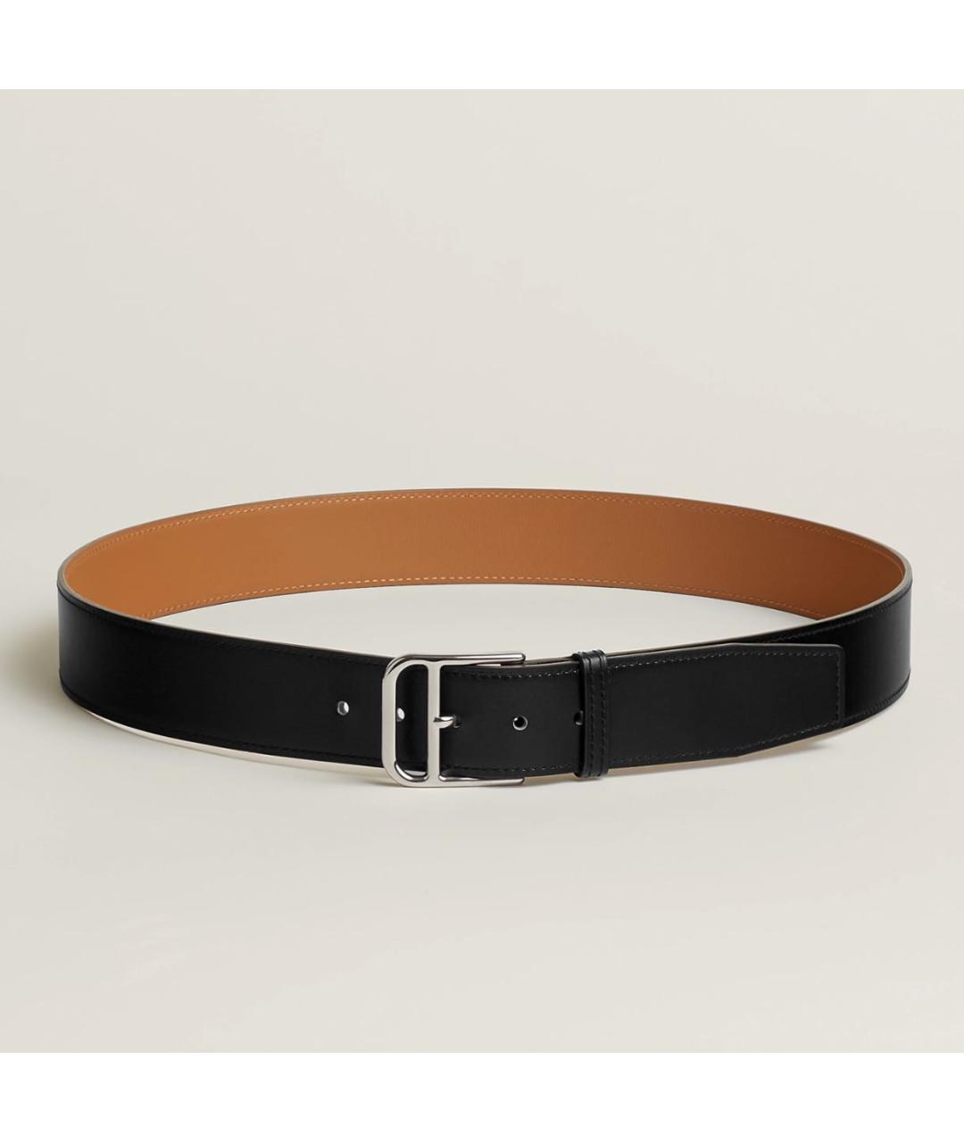 HERMES Черный кожаный ремень, фото 4