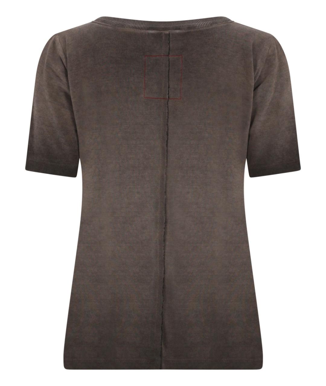UMA WANG Коричневая вискозная футболка, фото 2