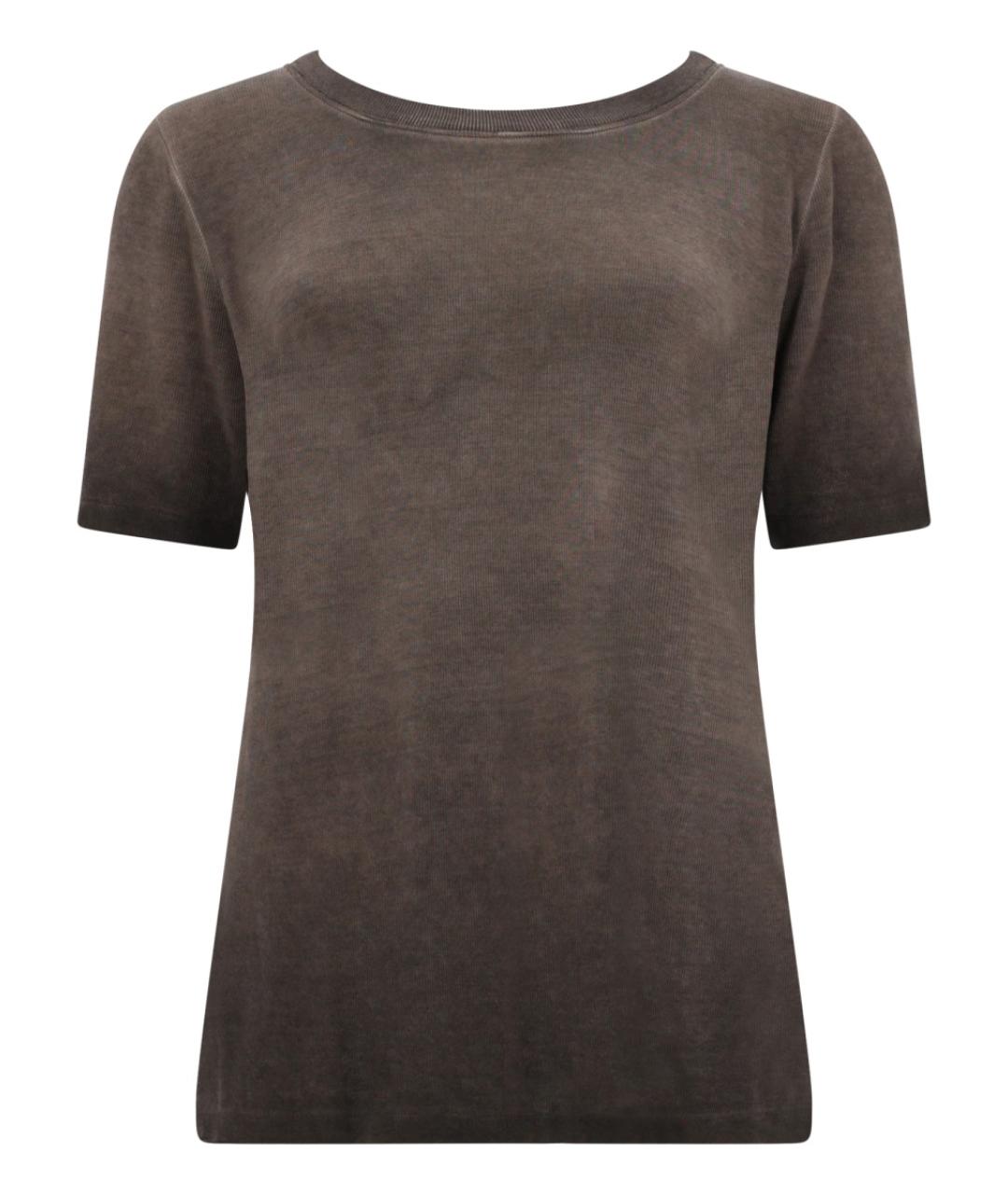 UMA WANG Коричневая вискозная футболка, фото 1