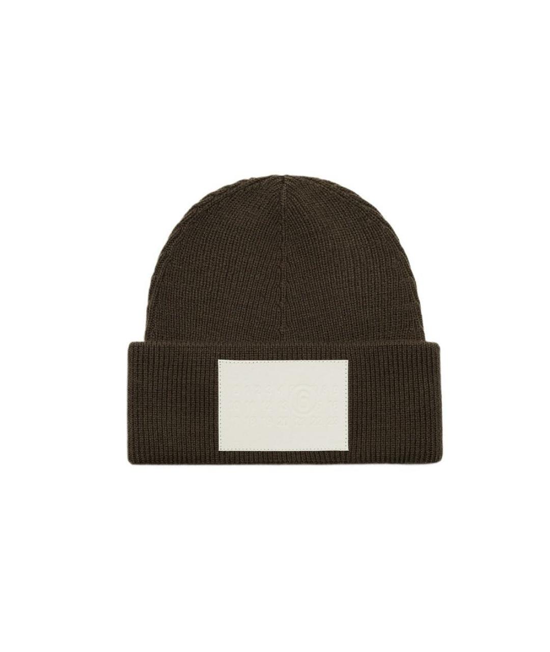 MM6 MAISON MARGIELA Хаки шерстяная шапка, фото 4