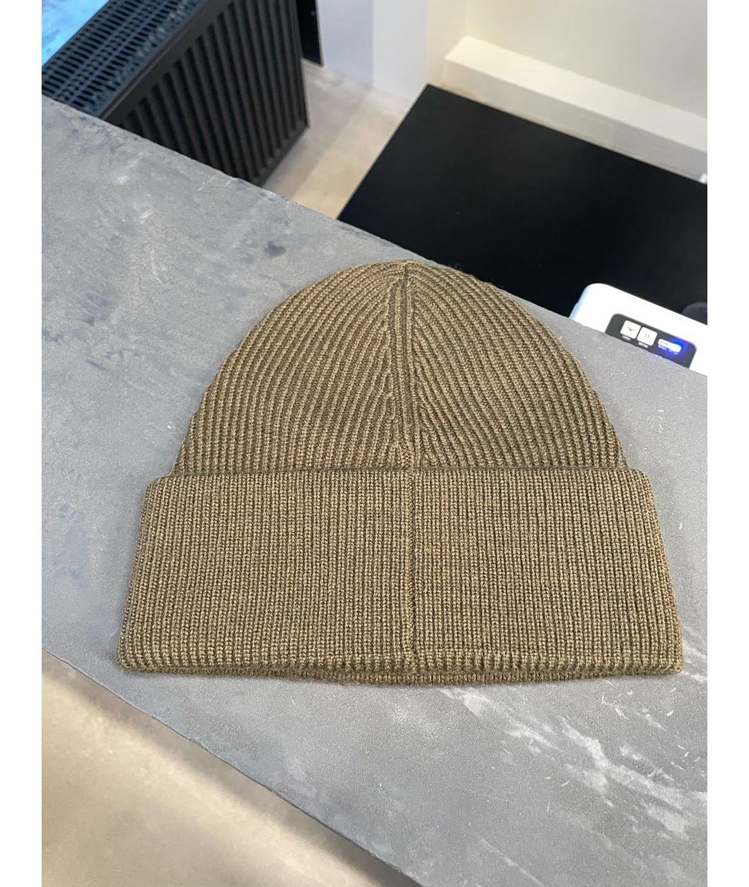 MM6 MAISON MARGIELA Хаки шерстяная шапка, фото 3