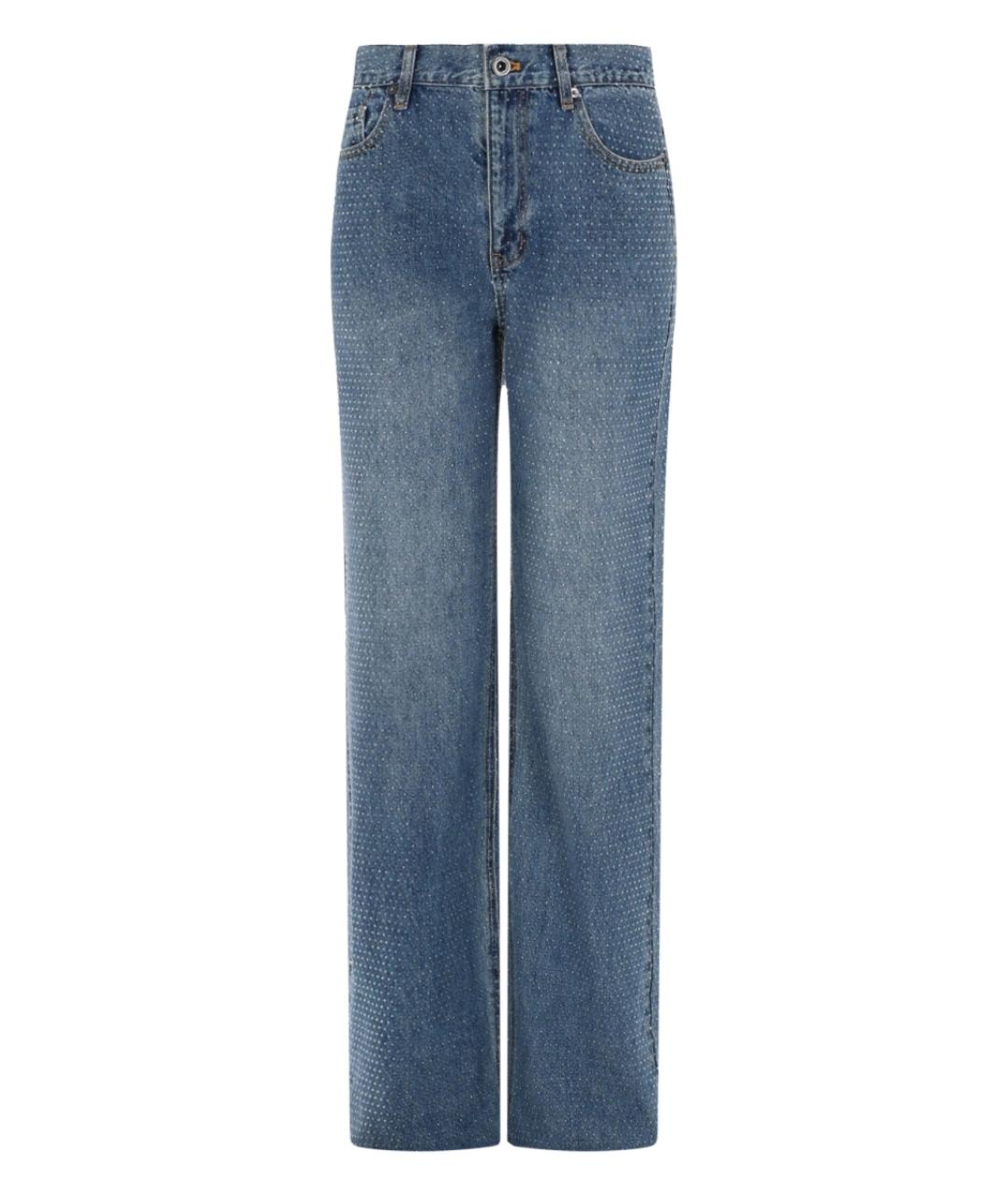 SELF-PORTRAIT Синие хлопковые прямые джинсы, фото 1