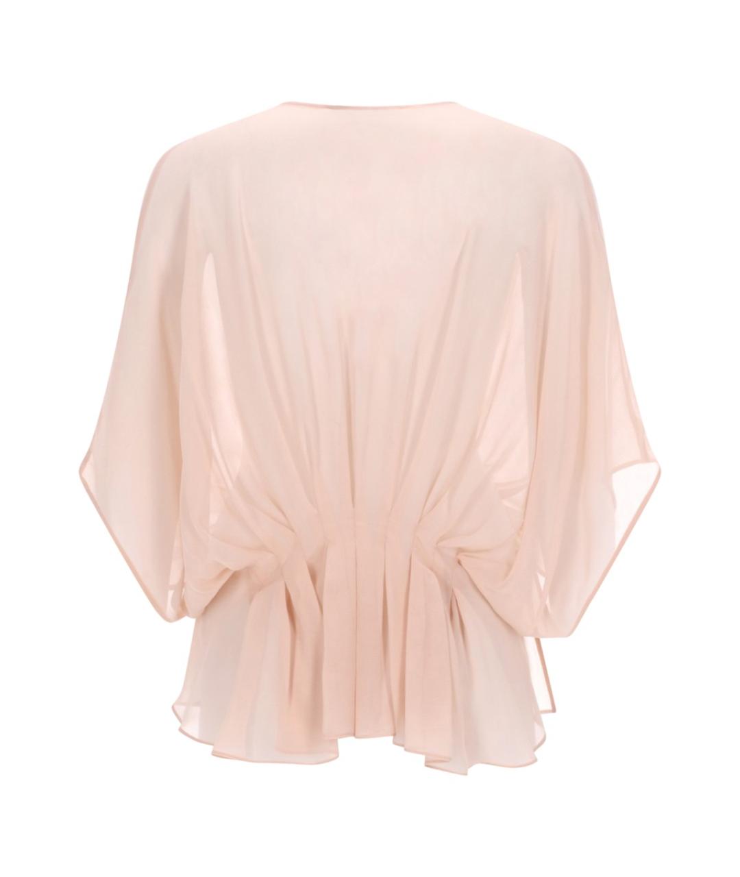 MAX MARA Розовая шелковая блузы, фото 2