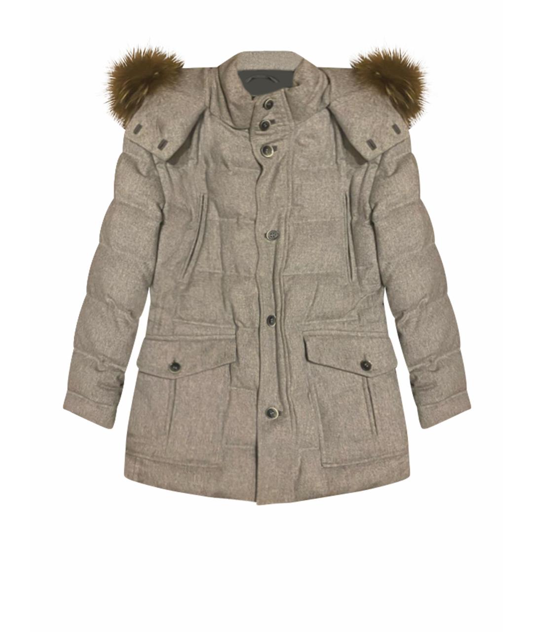 HUGO BOSS Серый шерстяной пуховик, фото 1