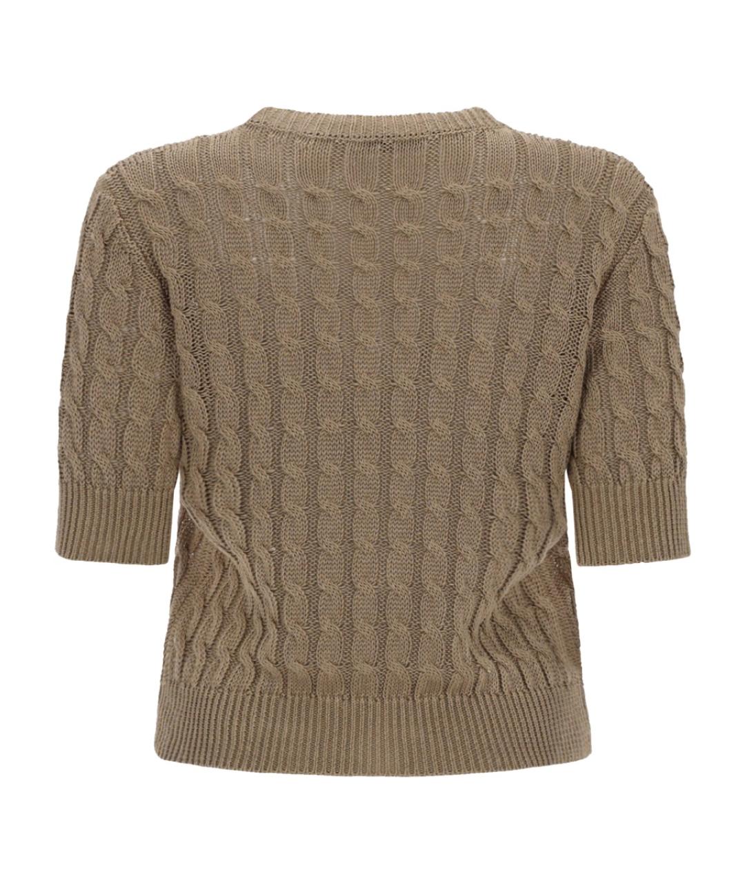 MAX MARA Бежевый льняной джемпер / свитер, фото 2