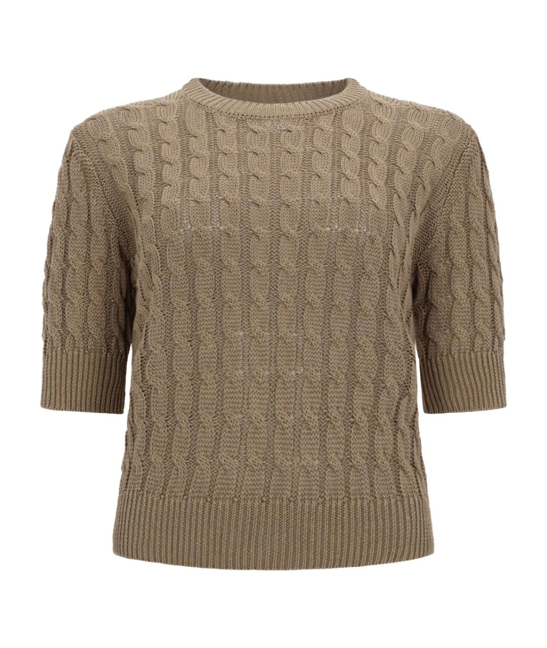 MAX MARA Бежевый льняной джемпер / свитер, фото 1