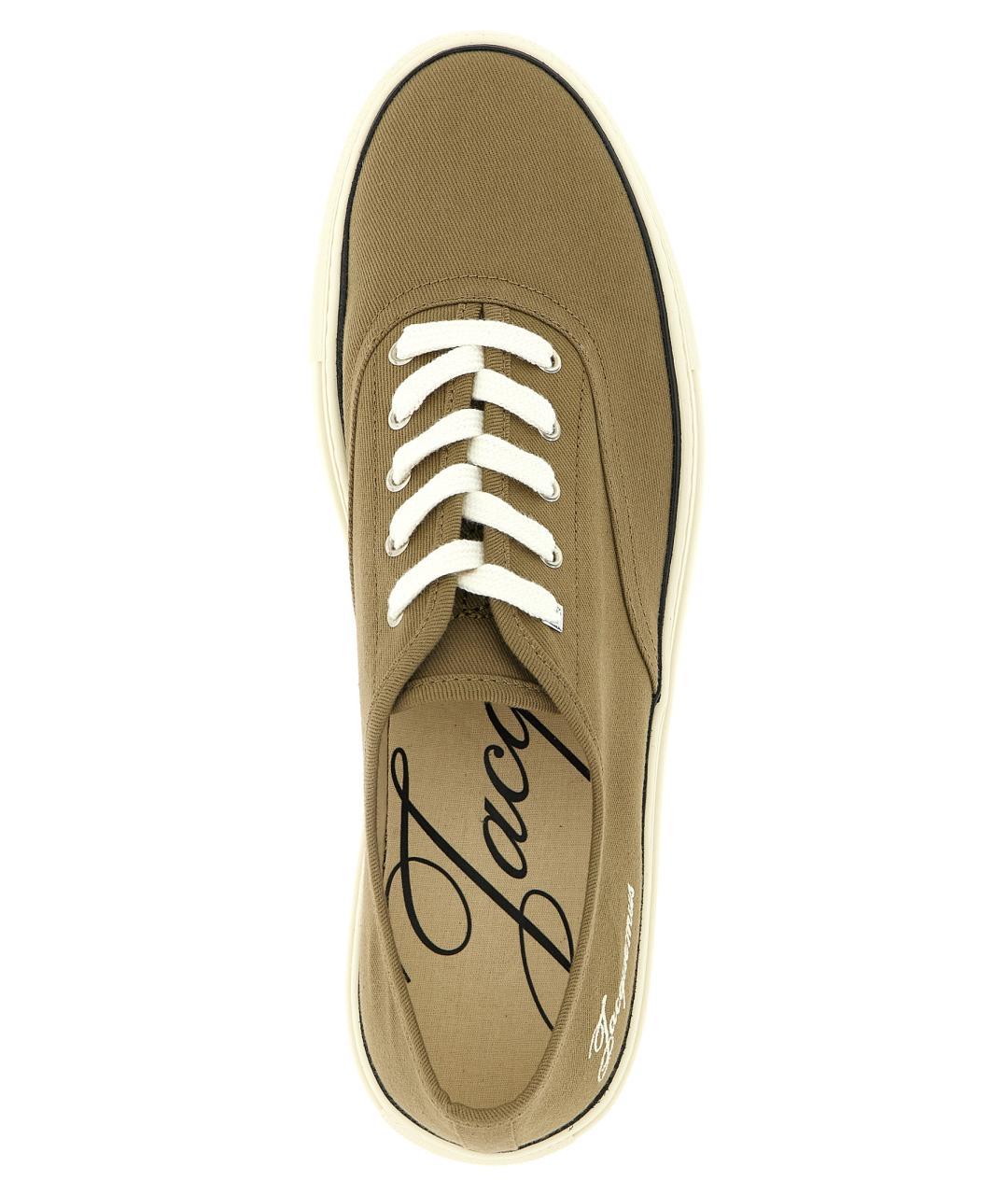 JACQUEMUS Зеленые текстильные низкие кроссовки / кеды, фото 3