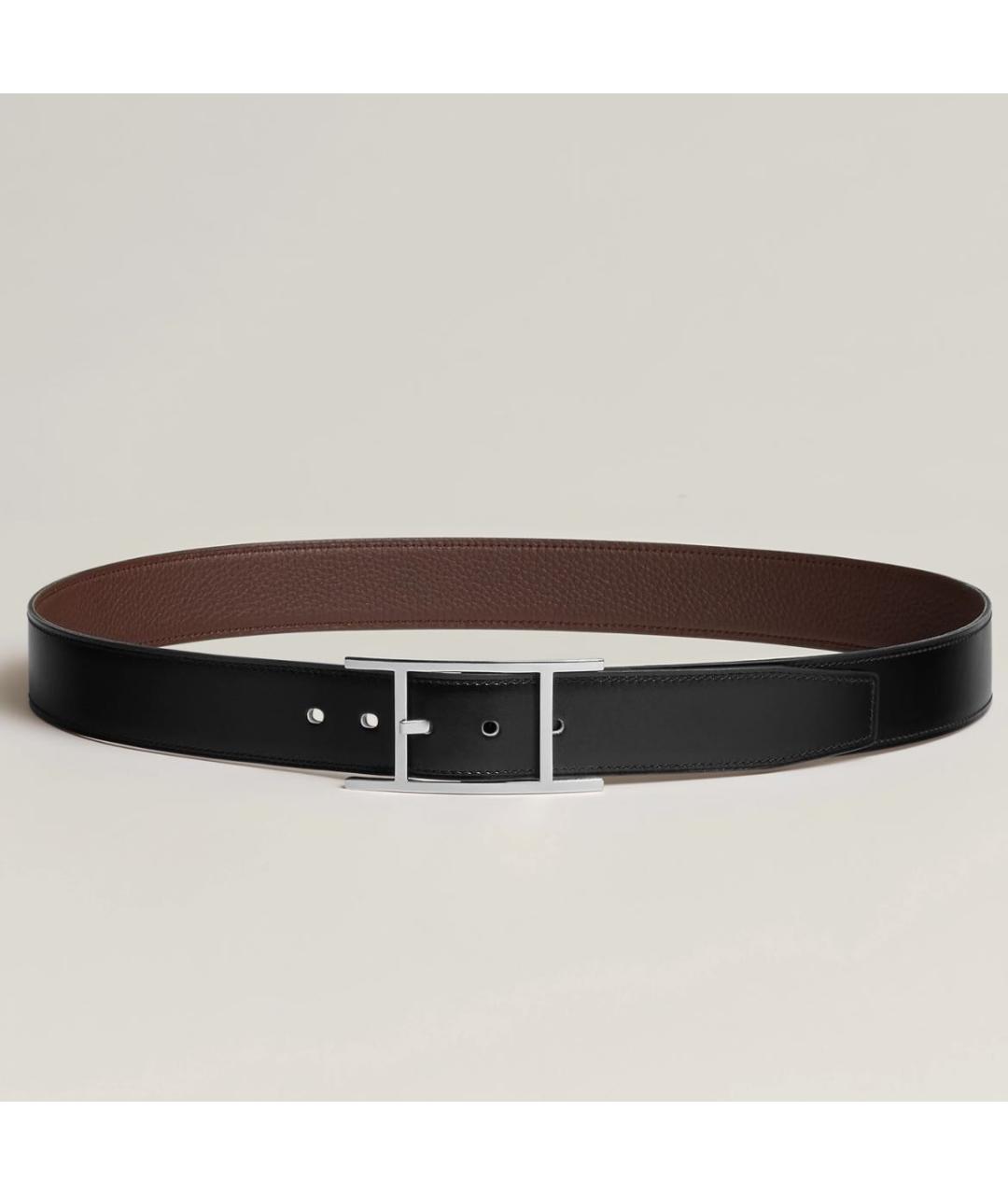 HERMES Черный кожаный ремень, фото 5