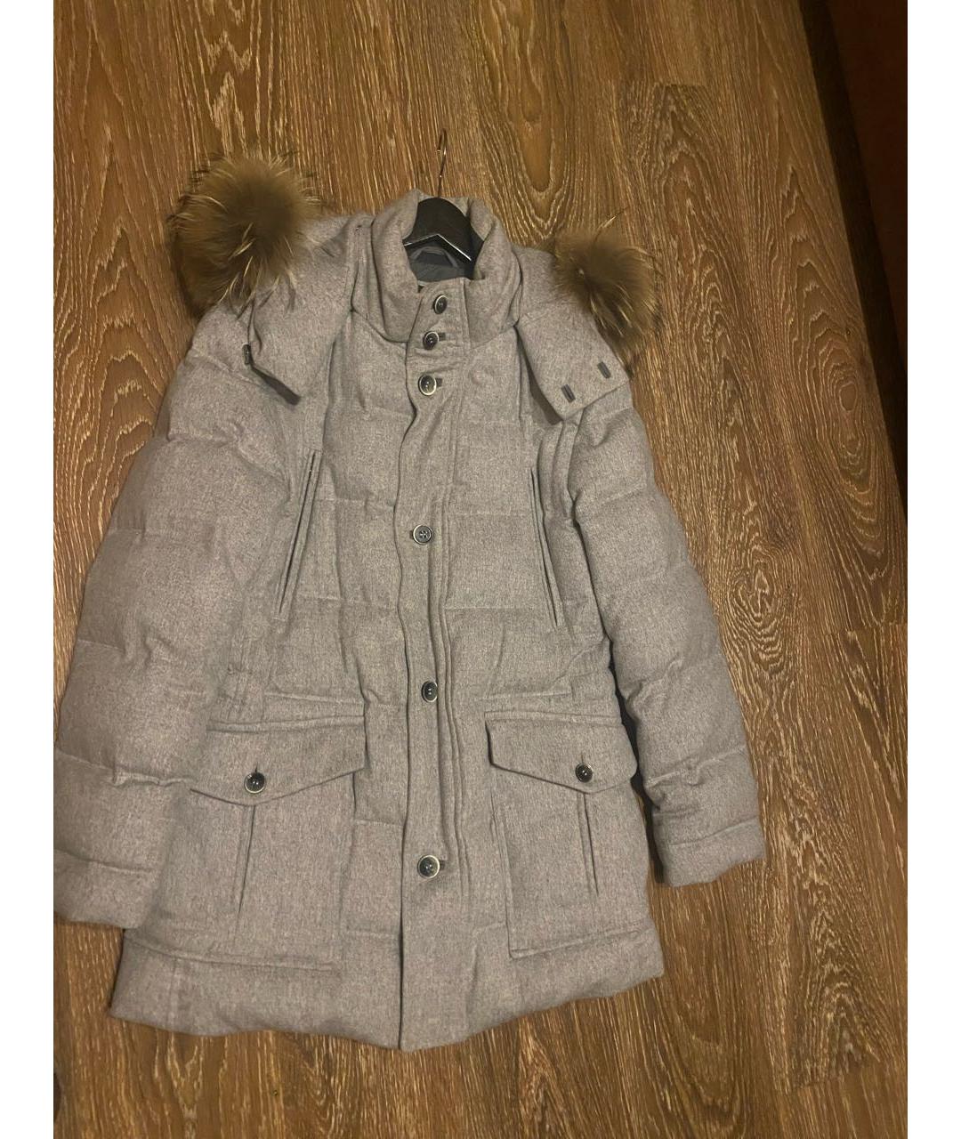 HUGO BOSS Серый шерстяной пуховик, фото 5