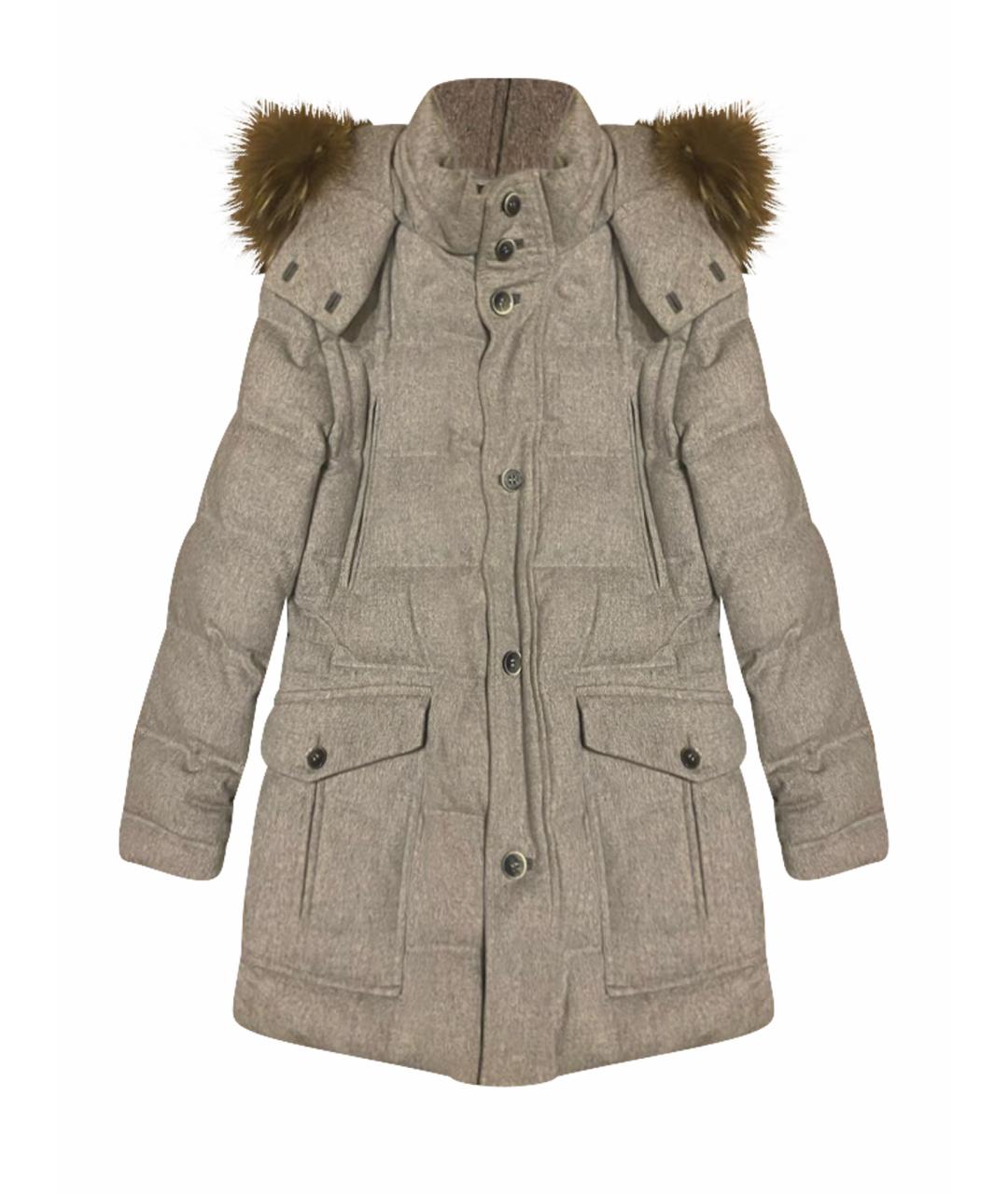 HUGO BOSS Серый шерстяной пуховик, фото 1