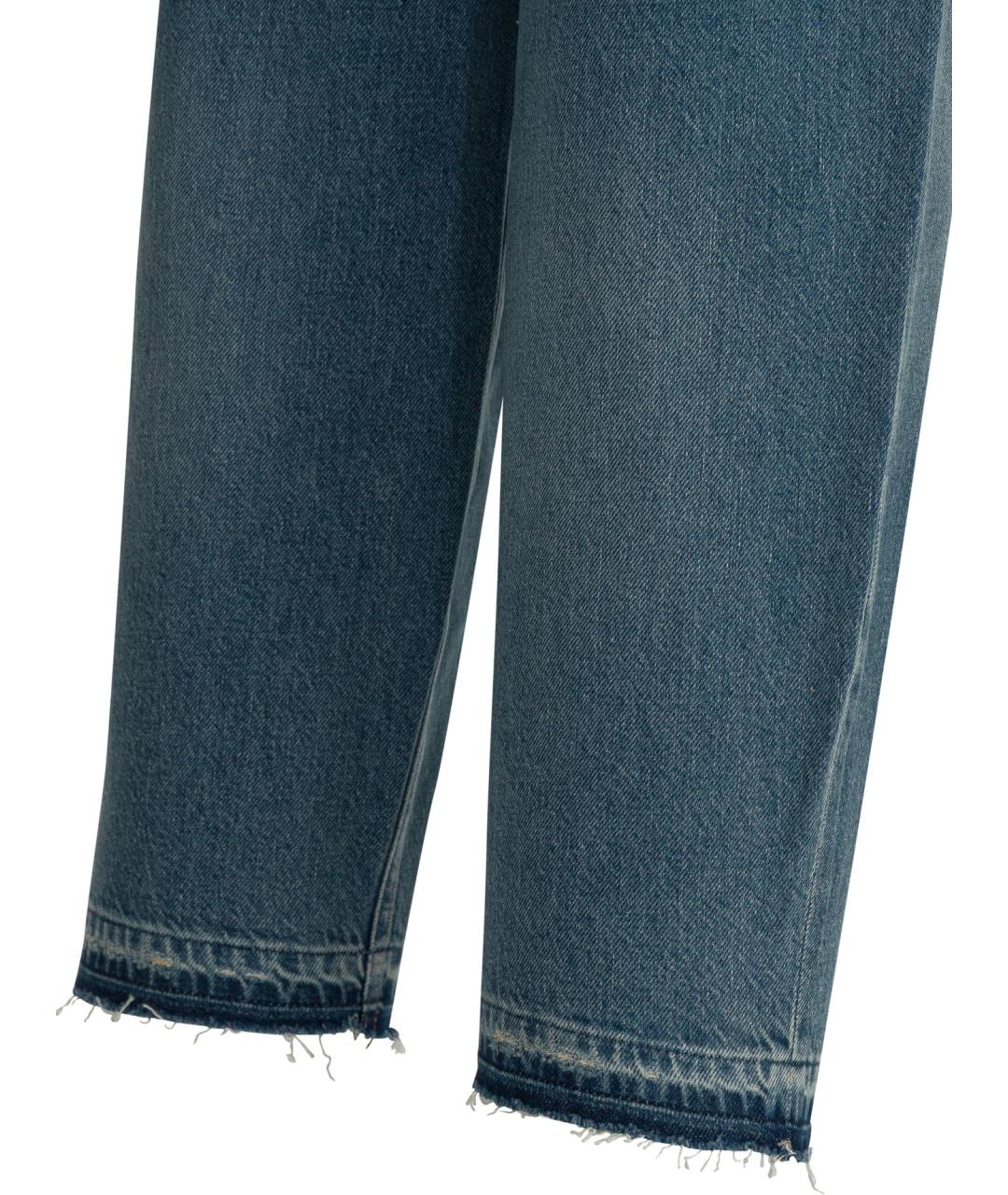 PINKO Голубые хлопковые прямые джинсы, фото 4